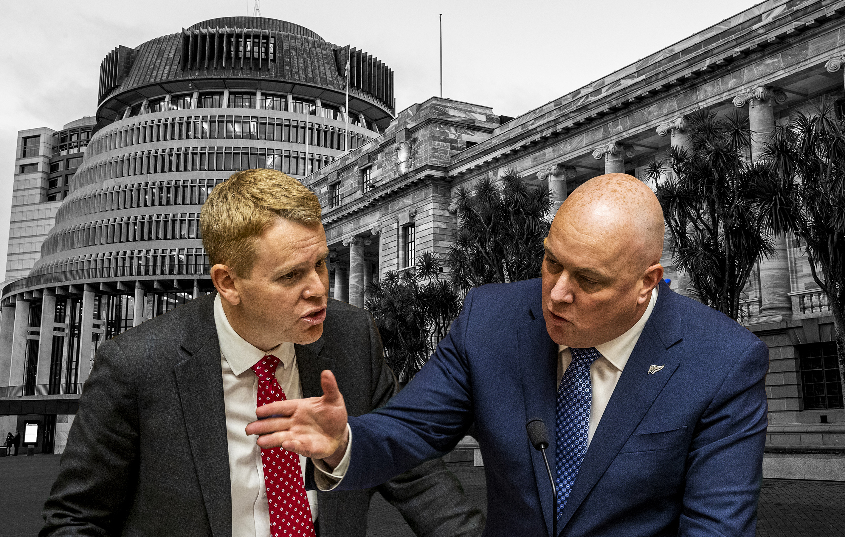 Prime Minister Chris Hipkins and National leader Christopher Luxon. Photo / Mark Mitchell