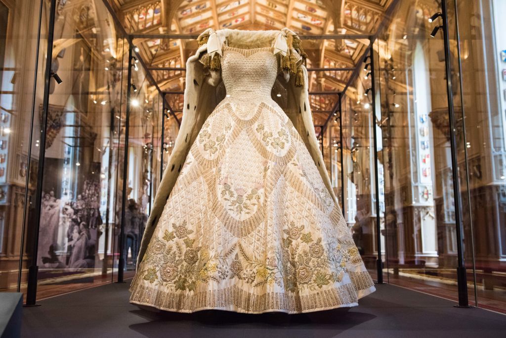 Her Majesty's Coronation dress, designed by Sir Norman Hartnell. Photo / Getty Images