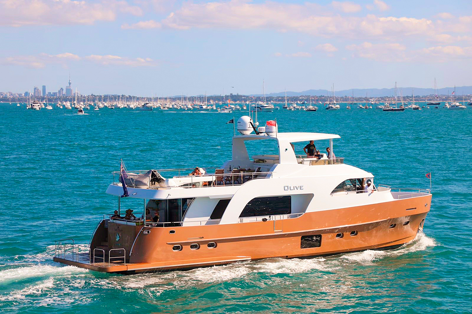 Olive is a 90-tonne boat named after Paul's mum. Photo / NZ Woman's Weekly