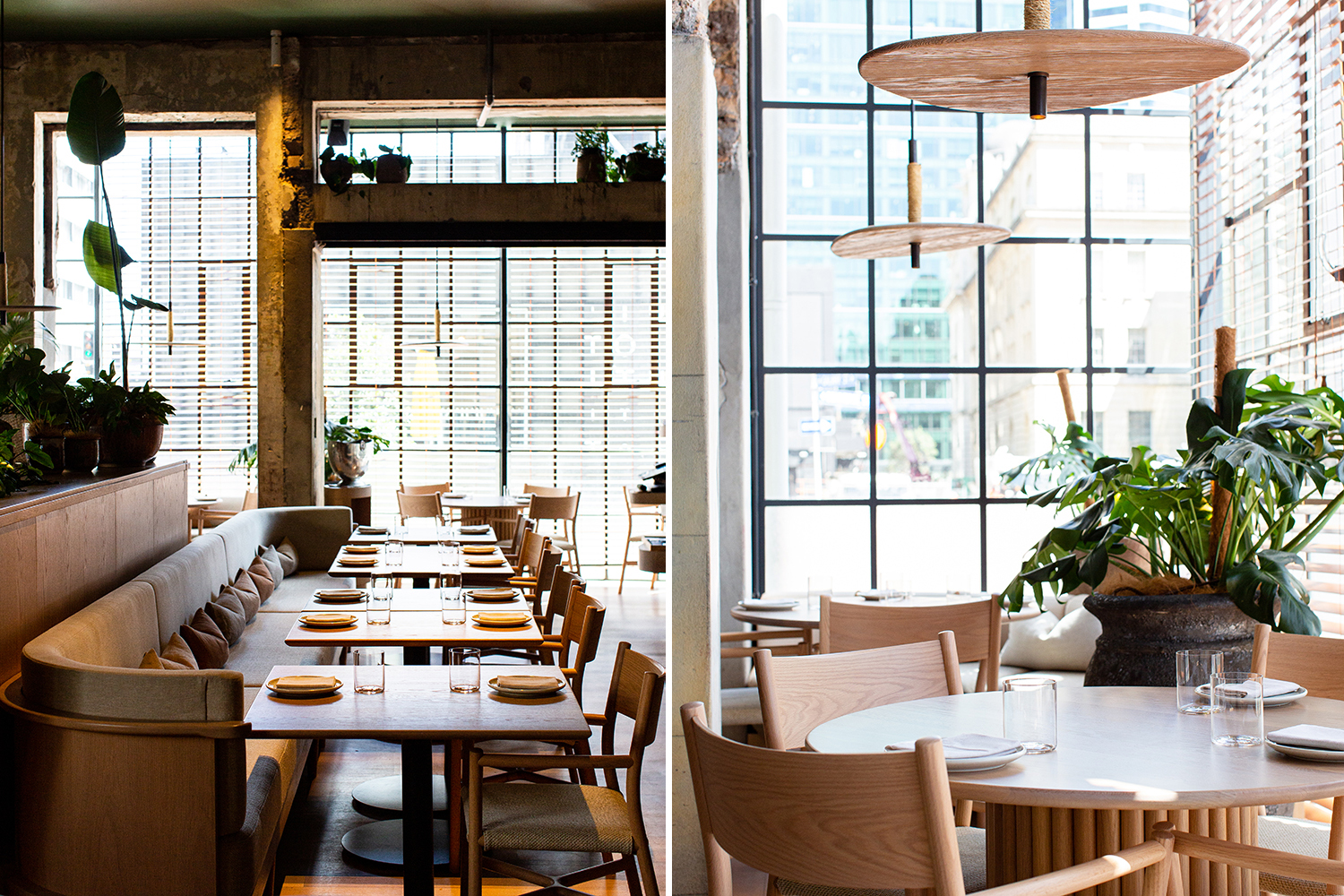 A palette of warm woods can be found throughout the restaurant. Photos / Babiche Martens