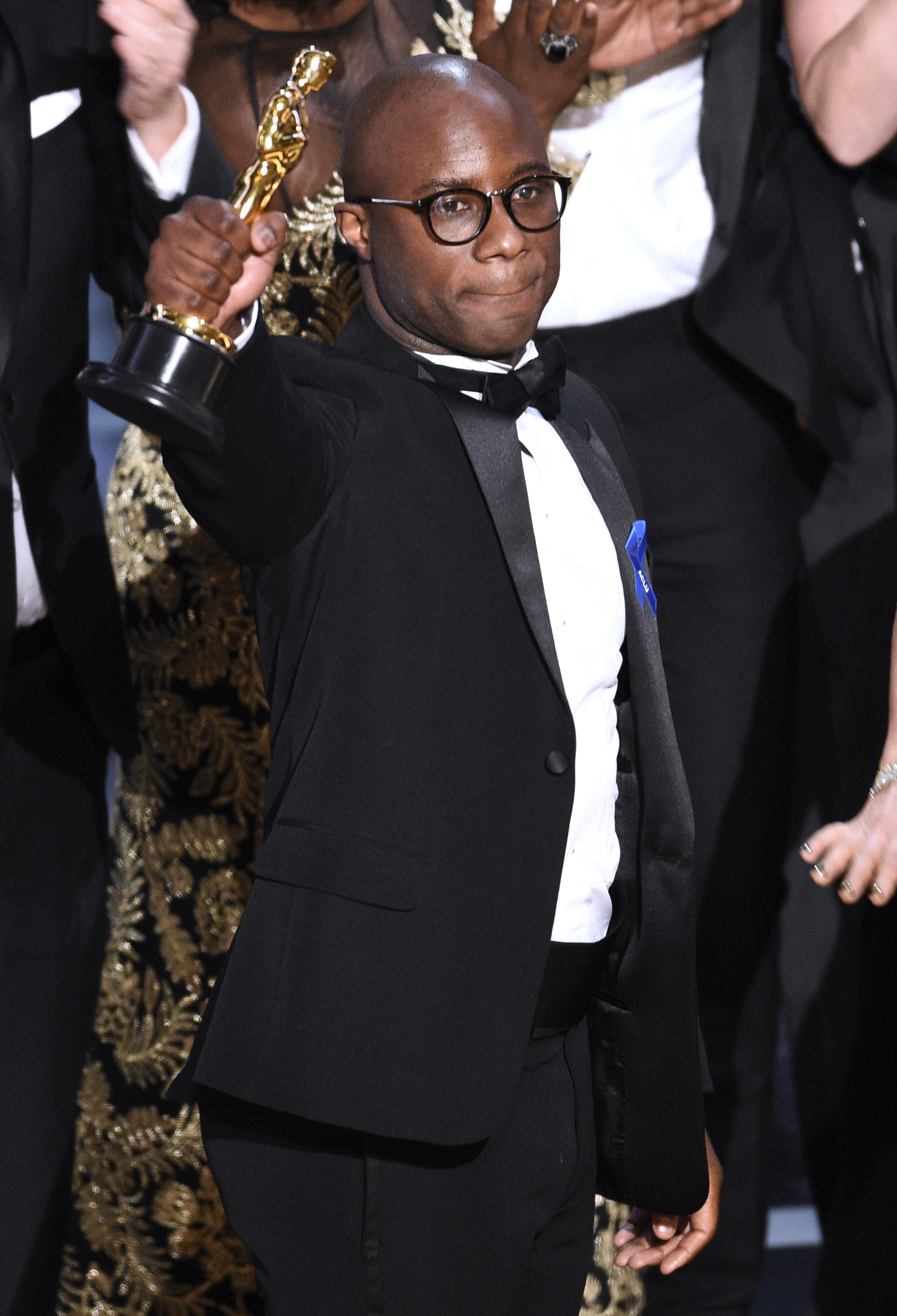 Barry Jenkins reacts after winning the award for best picture for Moonlight at the Oscars. Photo/AP