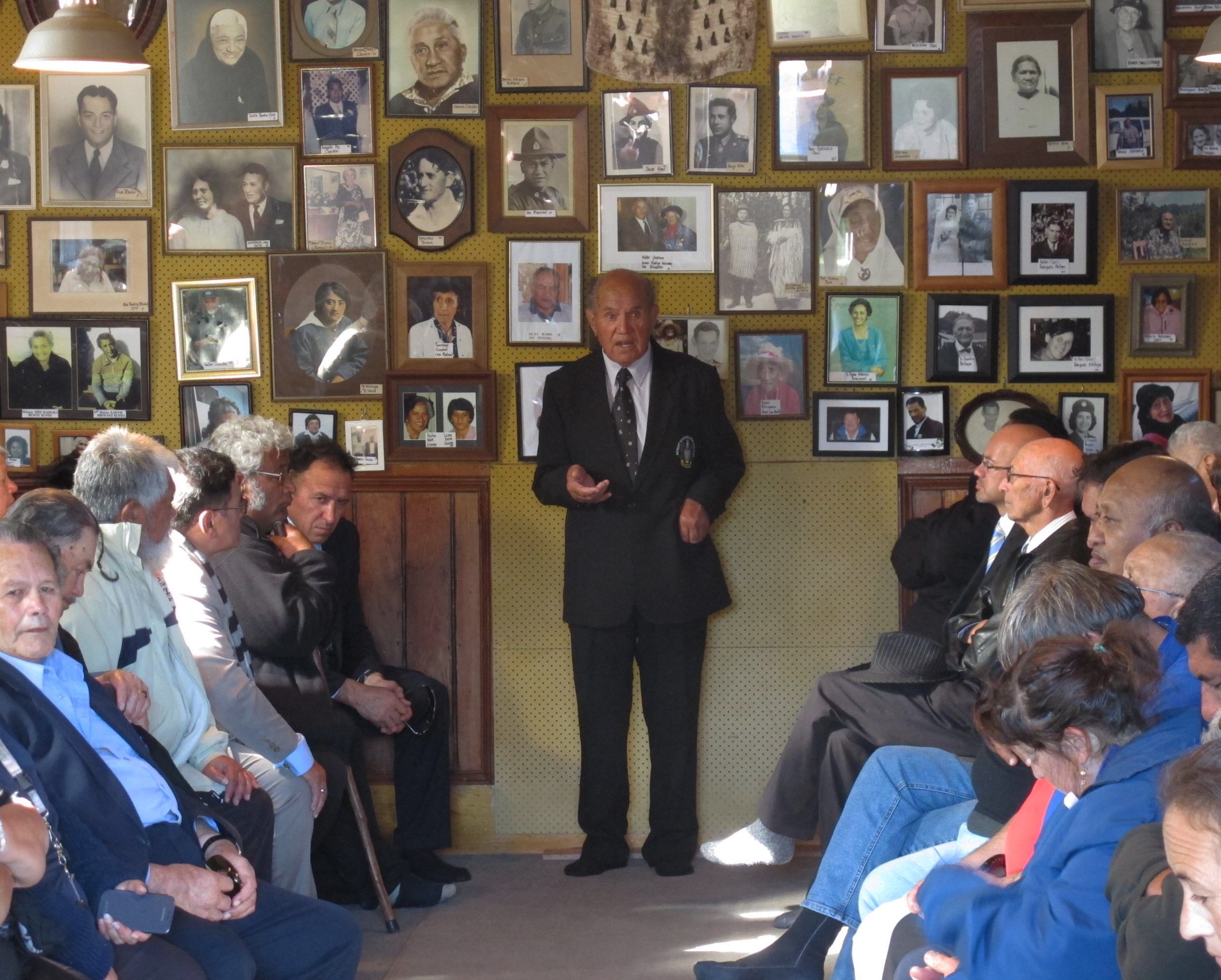 Waitangi Tribunal member Kihi Ngatai addresses the hosts at Te Rawhiti Marae when the tribunal visited the  Bay of Islands during  week two of stage two hearings in Te Paparahi o Te Raki (Northern Inquiry), on May 13, 2013