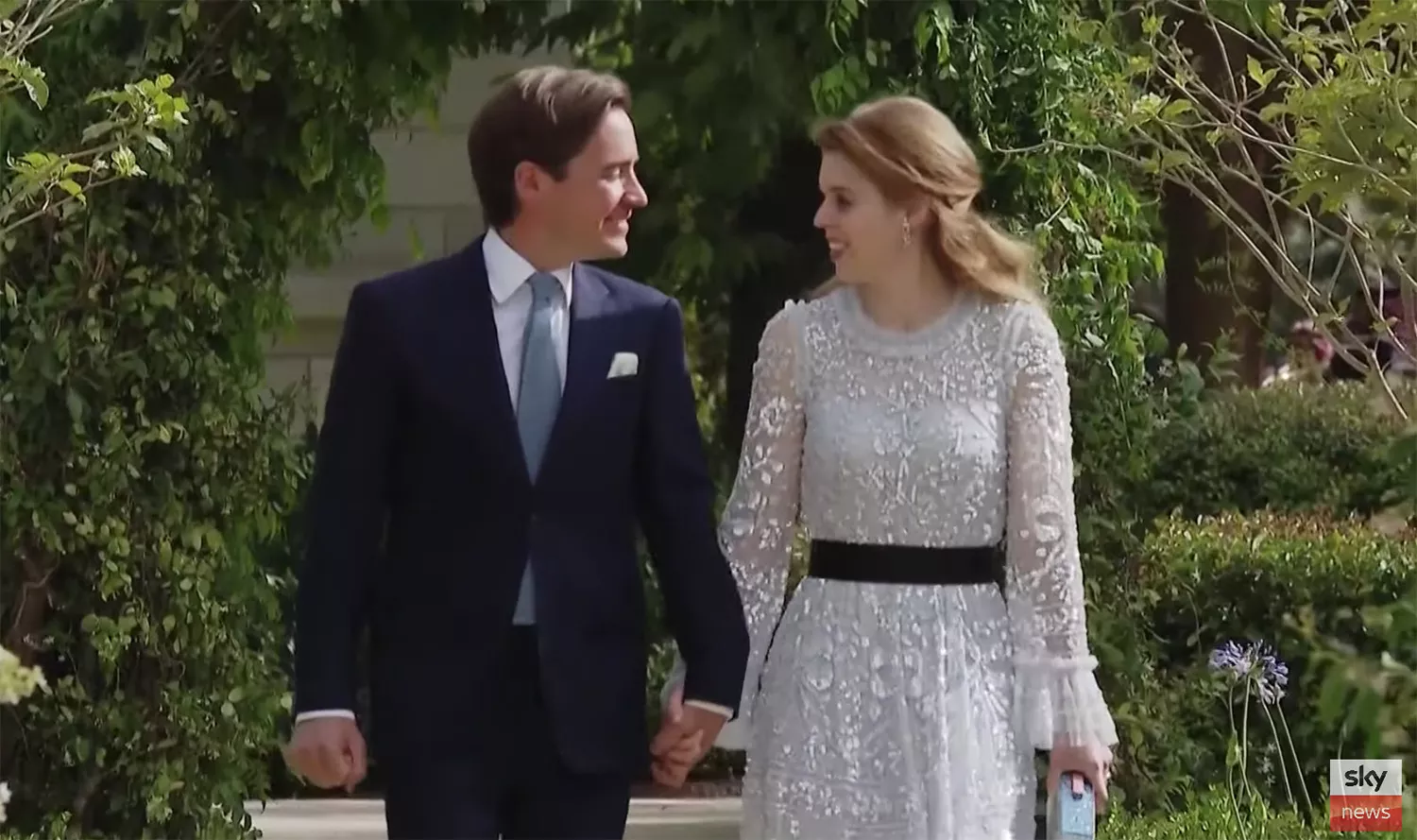 Princess Beatrice and her husband Edo Mapelli Mozzi attended the wedding. Photo / Youtube