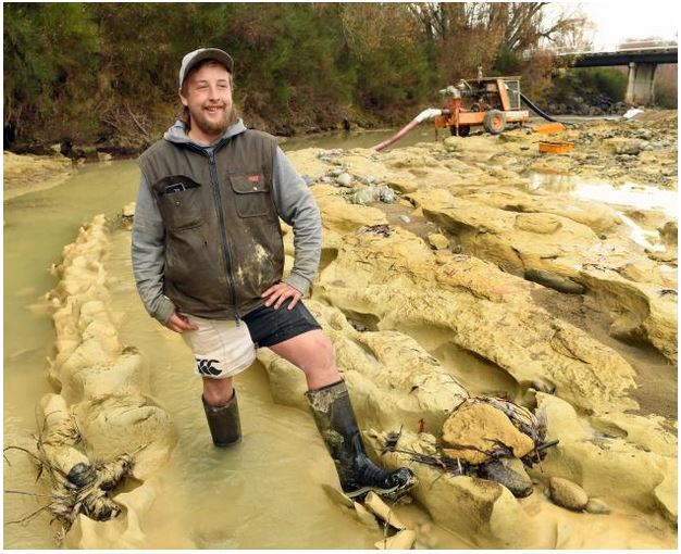 In 2019, Ranfurly man Michael Johnston found, in the Kyeburn River, what turned out to be the South Island's first fossilised moa footprints. Now, scientists have dated them at more than three million years old - making them the second-oldest ever documented. Photo / Stephen Jaquiery