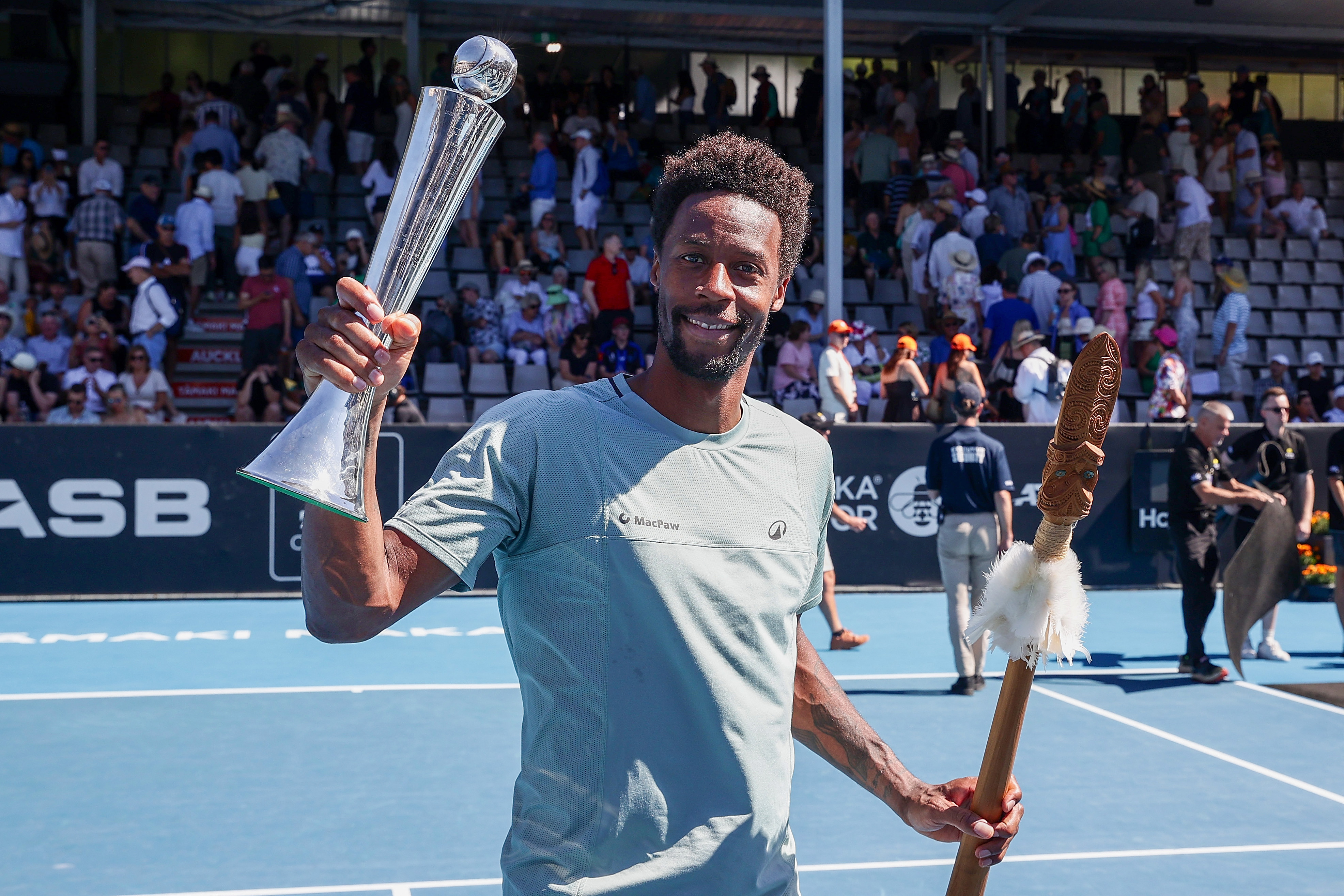 Gael Monfils beat Zizou Bergs in straight sets in the ASB Classic final. Photo / Photosport