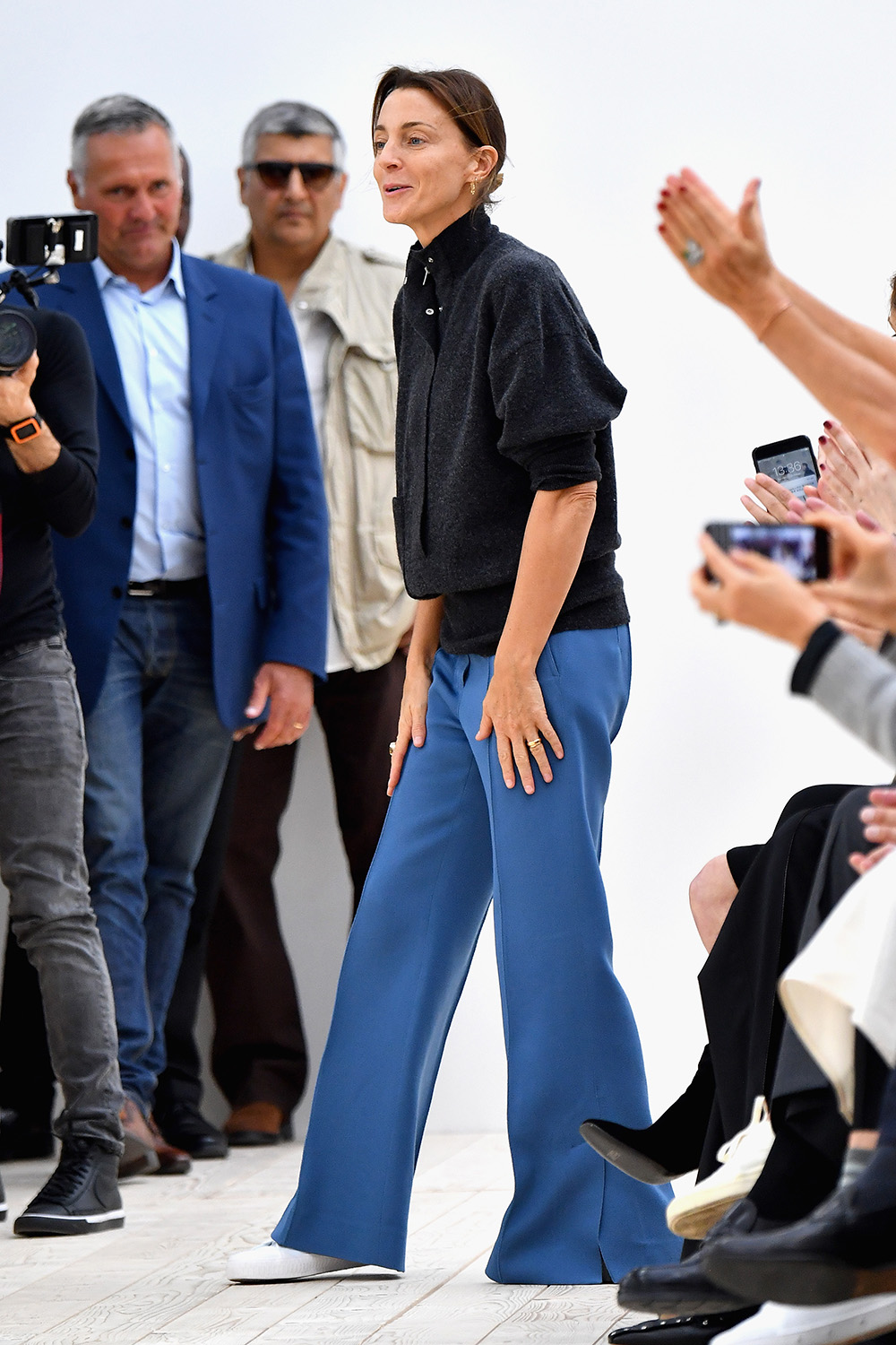 Pheobe Philo on the runway at Paris Fashion Week in 2017. Photo / Getty Images