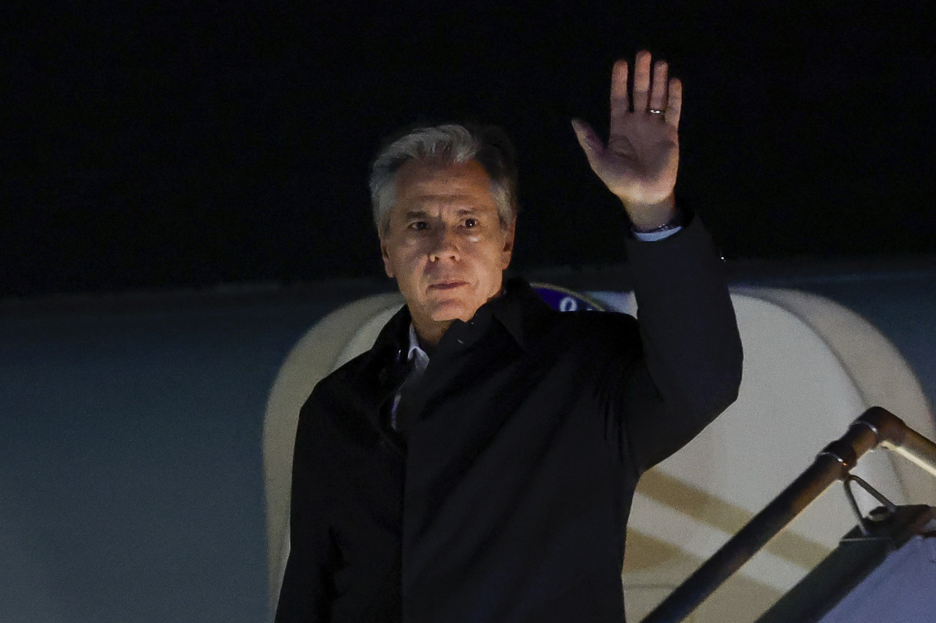 US Secretary of State Antony Blinken arrives in Amman, Jordan, during his trip aimed at calming tensions across the Middle East. Photo / AP