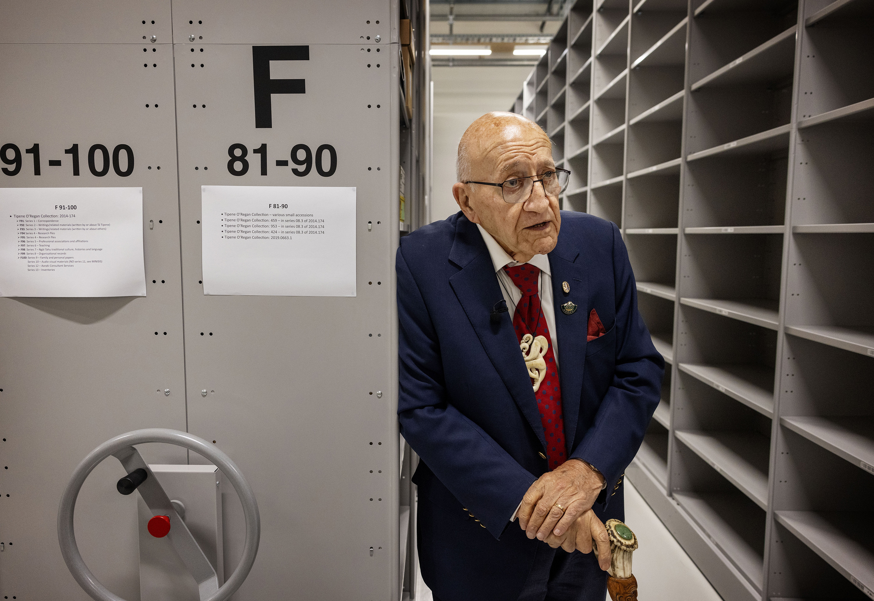 Tā Tipene O'Regan pictured at the Ngāi Tahu Archive in Christchurch. Photo / Mike Scott