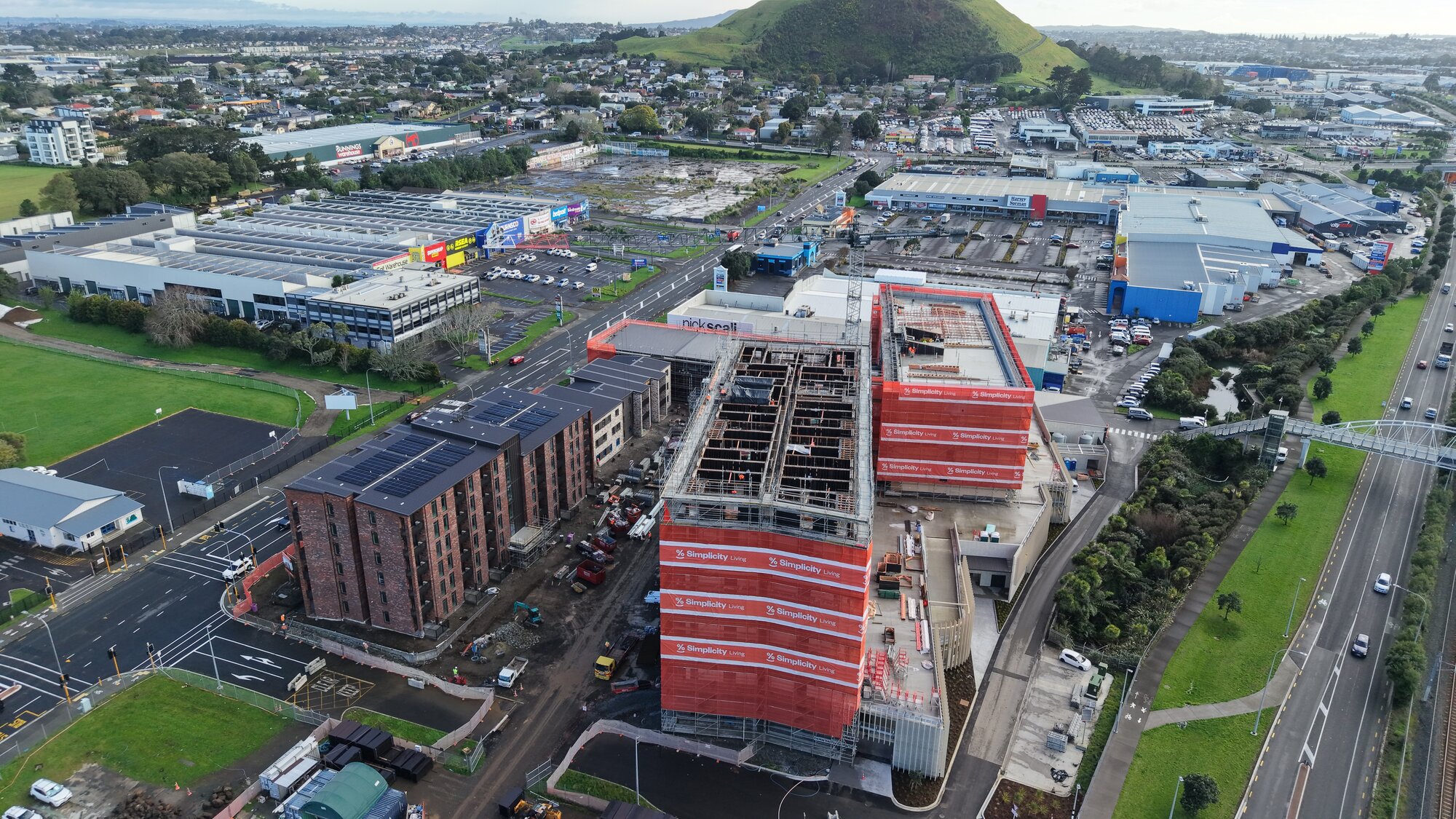 Te Reiputa, a five-block build-to-rent project on Auckland's Mt Wellington Highway by Simplicity Living. This shows the project on September 25, 2025. Completion is due next year. Photo / Simplicity Living