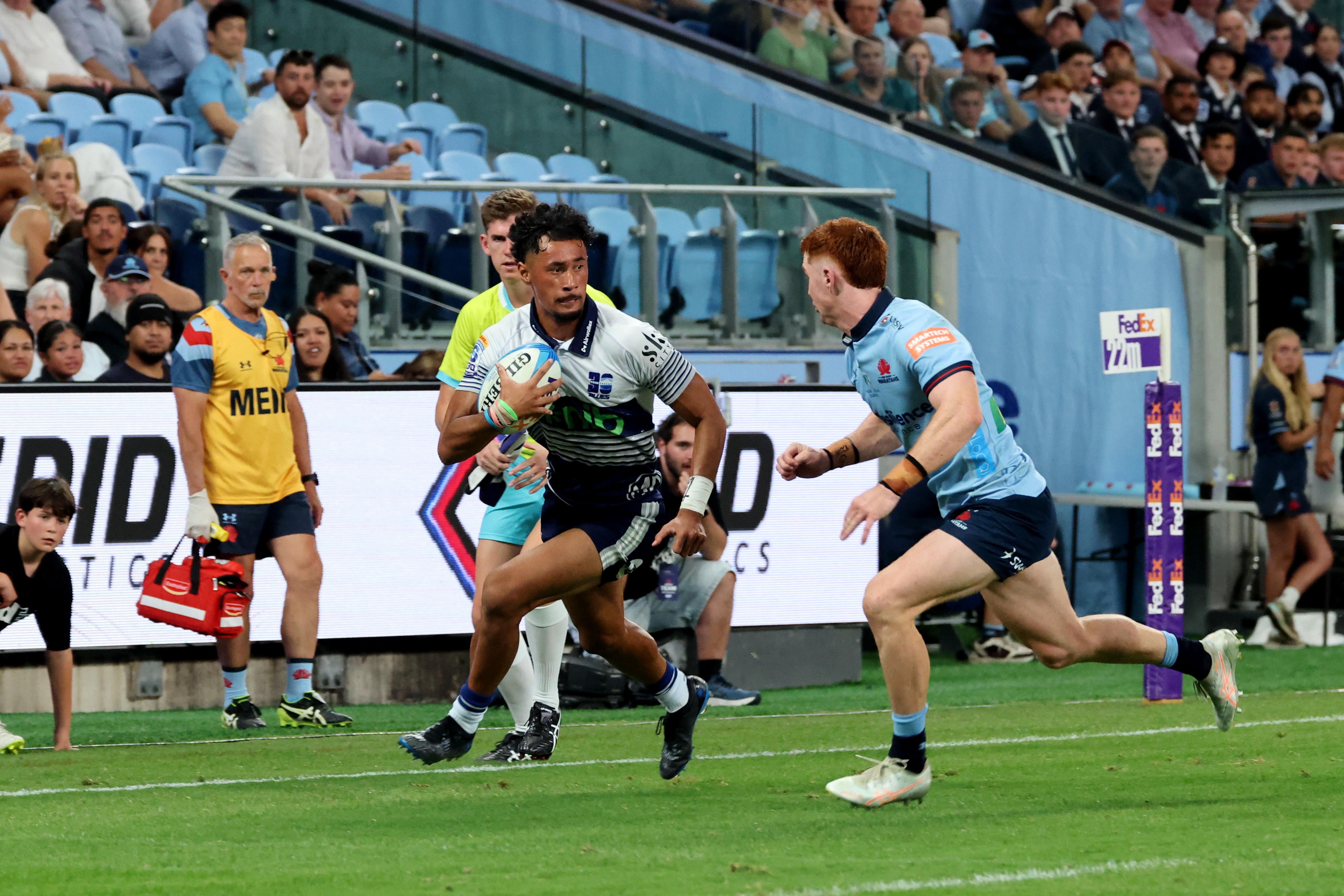 Codemeru Vai scored one of the Blues' tries in their win over the Waratahs. Photo / Photosport