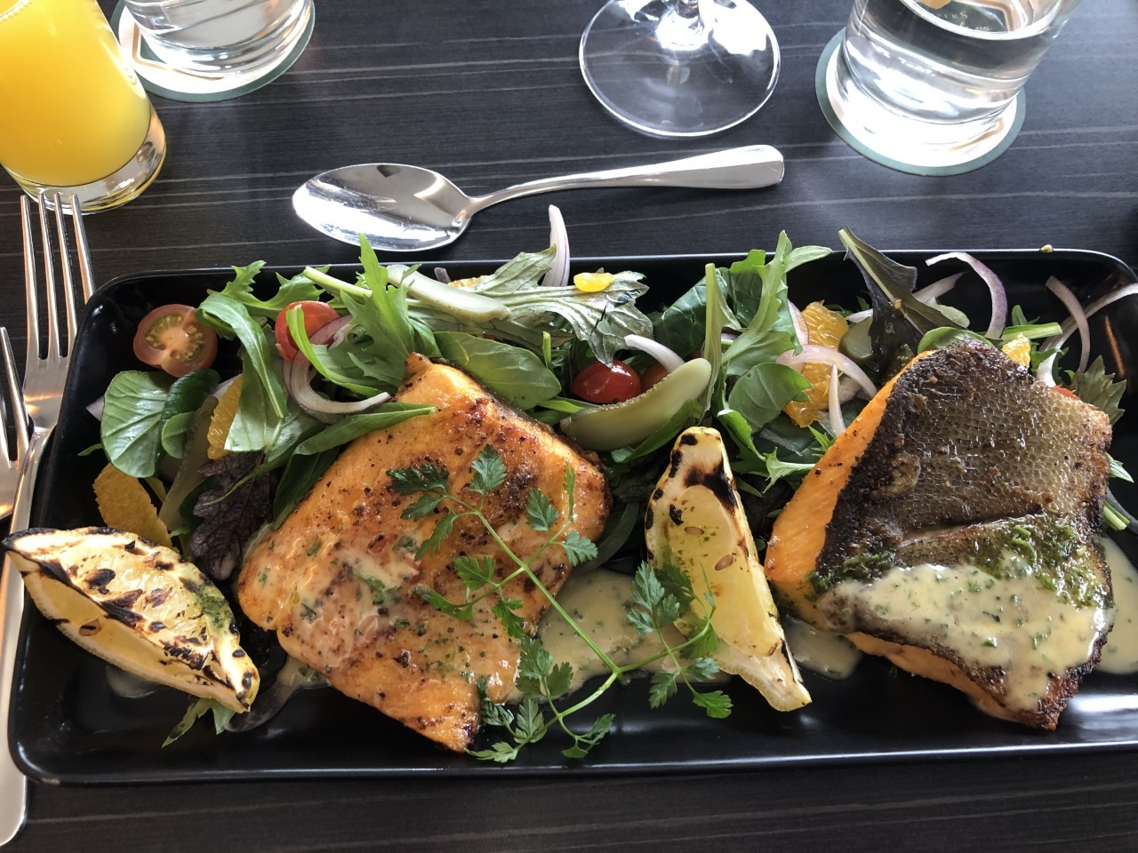 A day's fishing on Lake Tekapo secured two trout, which the chef at Peppers Bluewater Resort was happy to cook for dinner. Photo / Miriyana Alexander