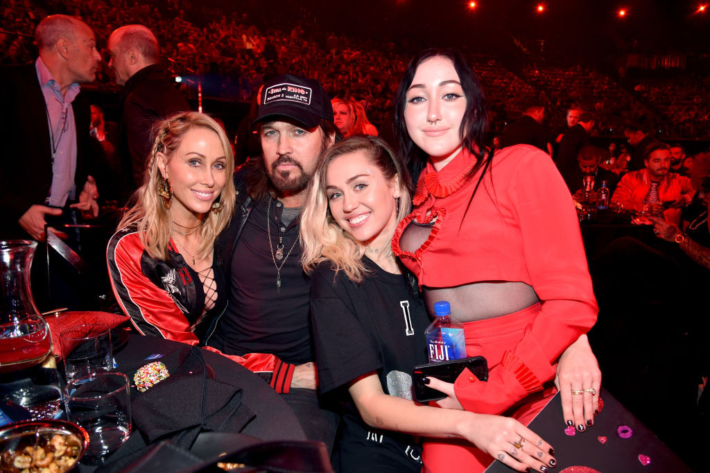 Billy Ray Cyrus with his ex-wife Tish and daughters Miley and Noah. Photo / Getty Images