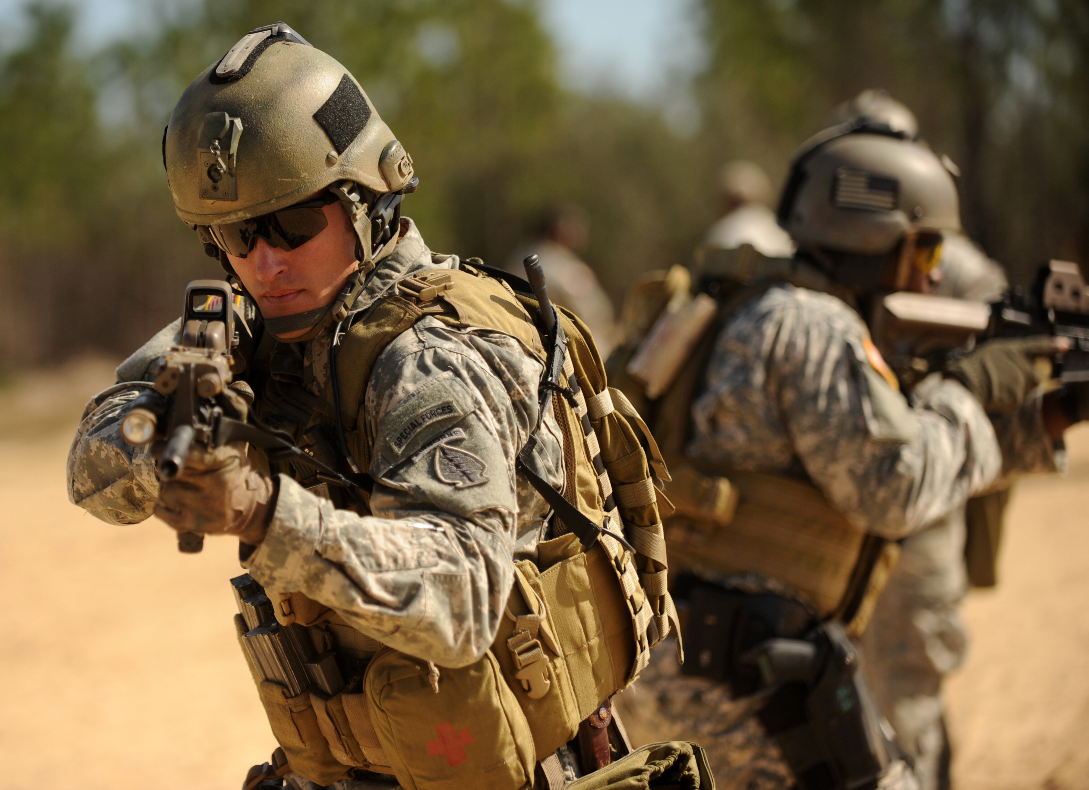A Green Beret in training with the 7th Special Forces Group (Airborne) where commander Lieutenant Colonel Kevin Trujillo has urged action on Operator Syndrome.
