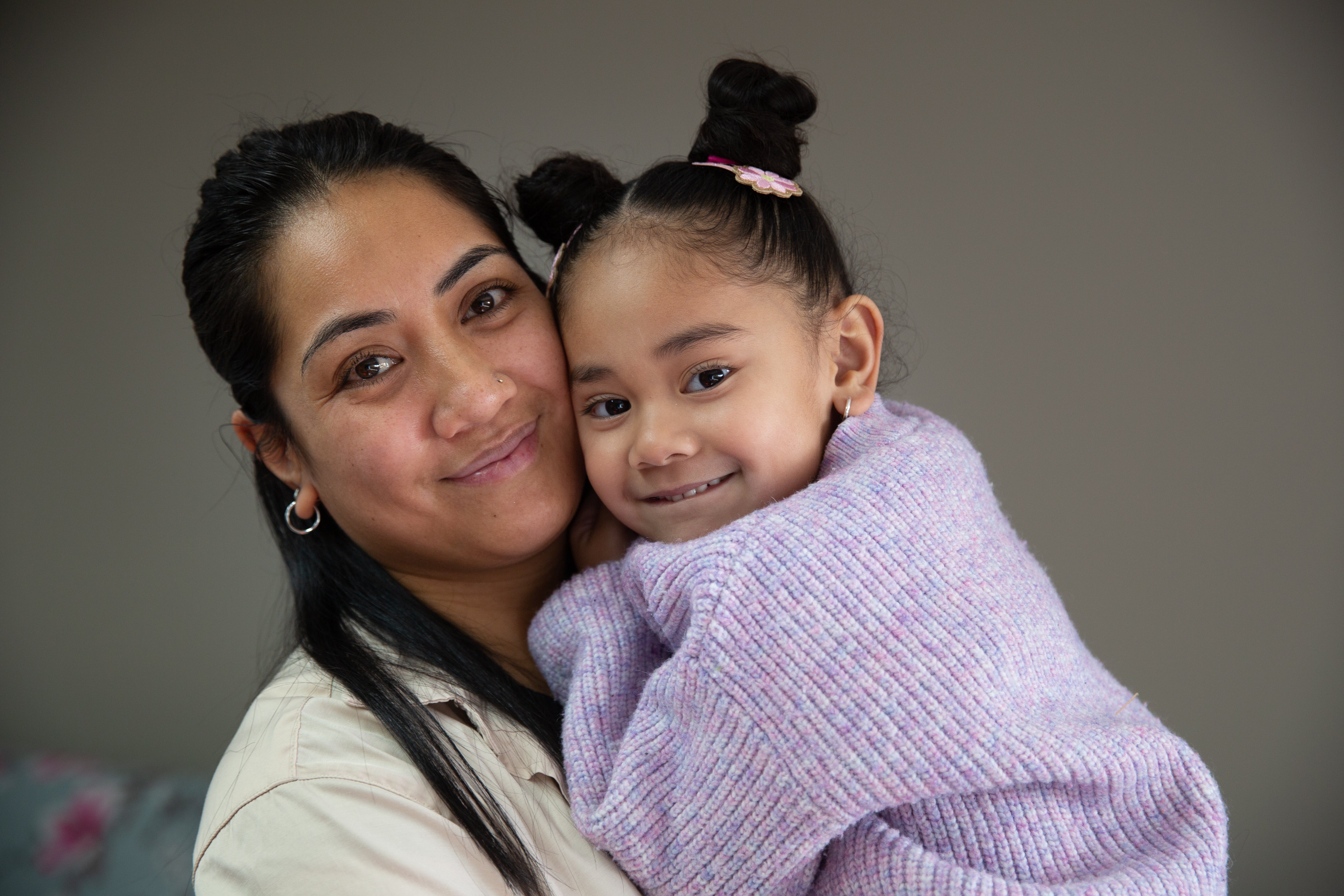Fuamatala Lui pictured with her daughter, 4-year-old Natalia. Photo / Sylvie Whinray