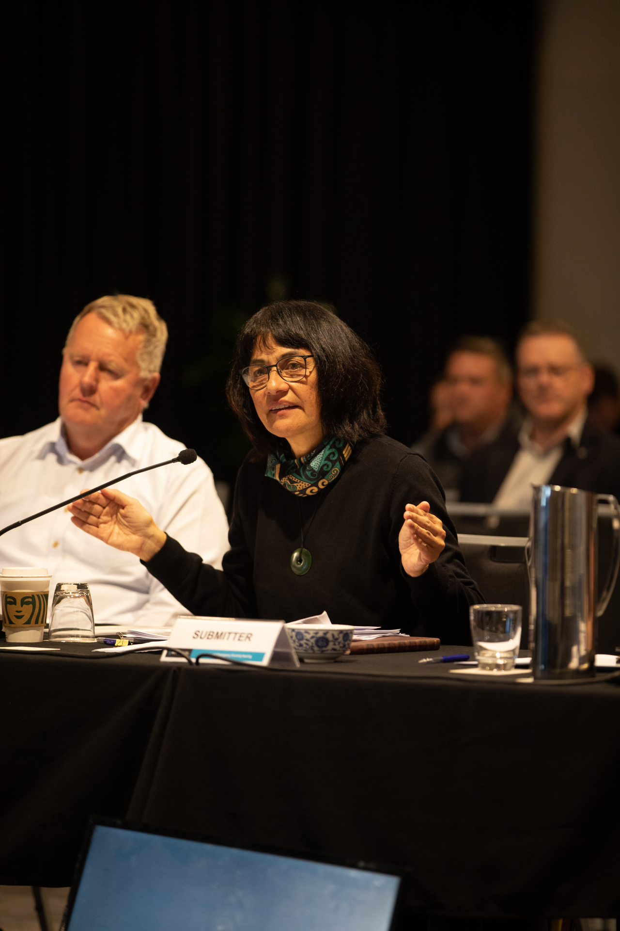 Carolyne Hall addresses commissioners during the resource consent hearings in 2022. Photo / Mead Norton