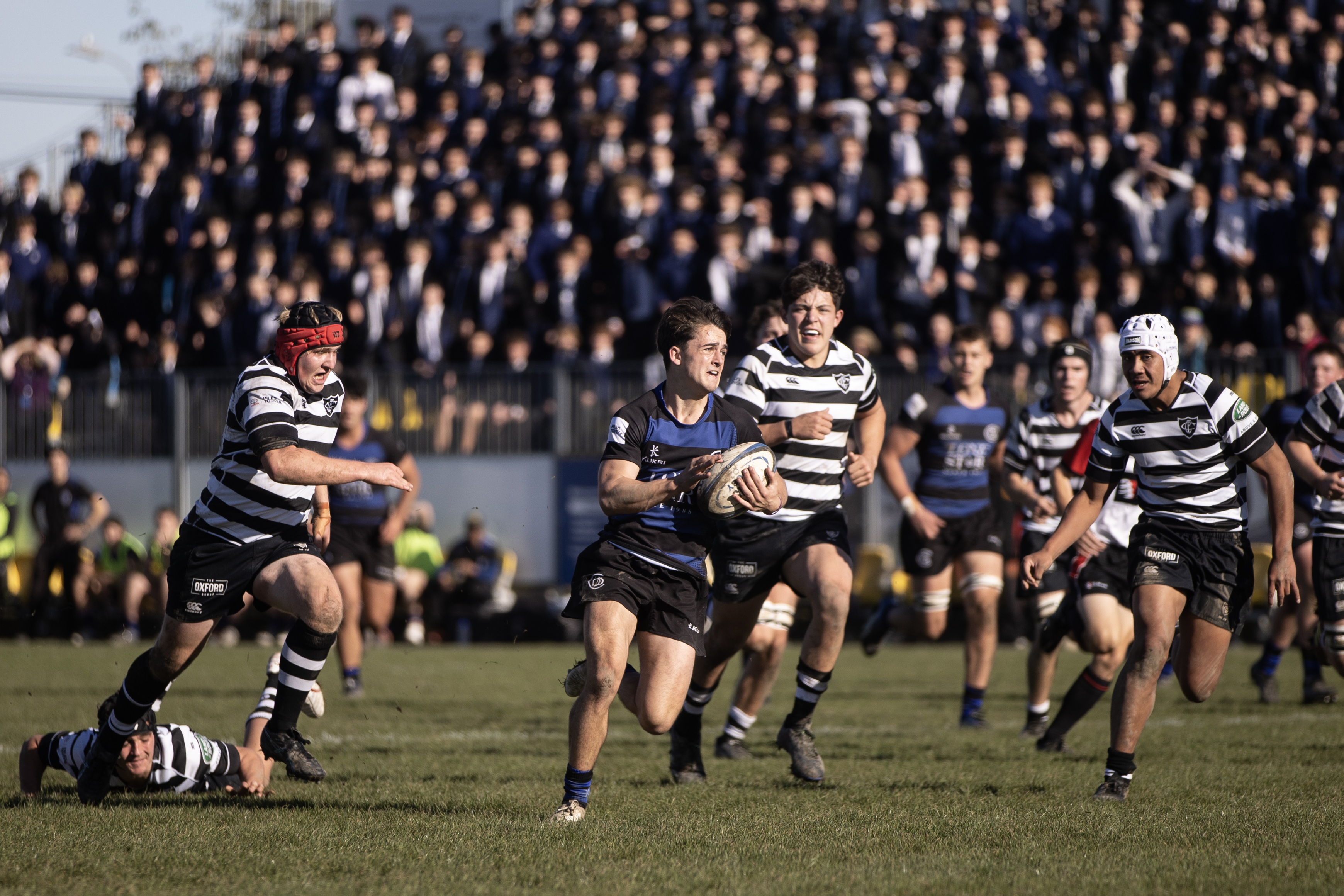 The action-packed game attracted a large crowd. Photo / George Heard