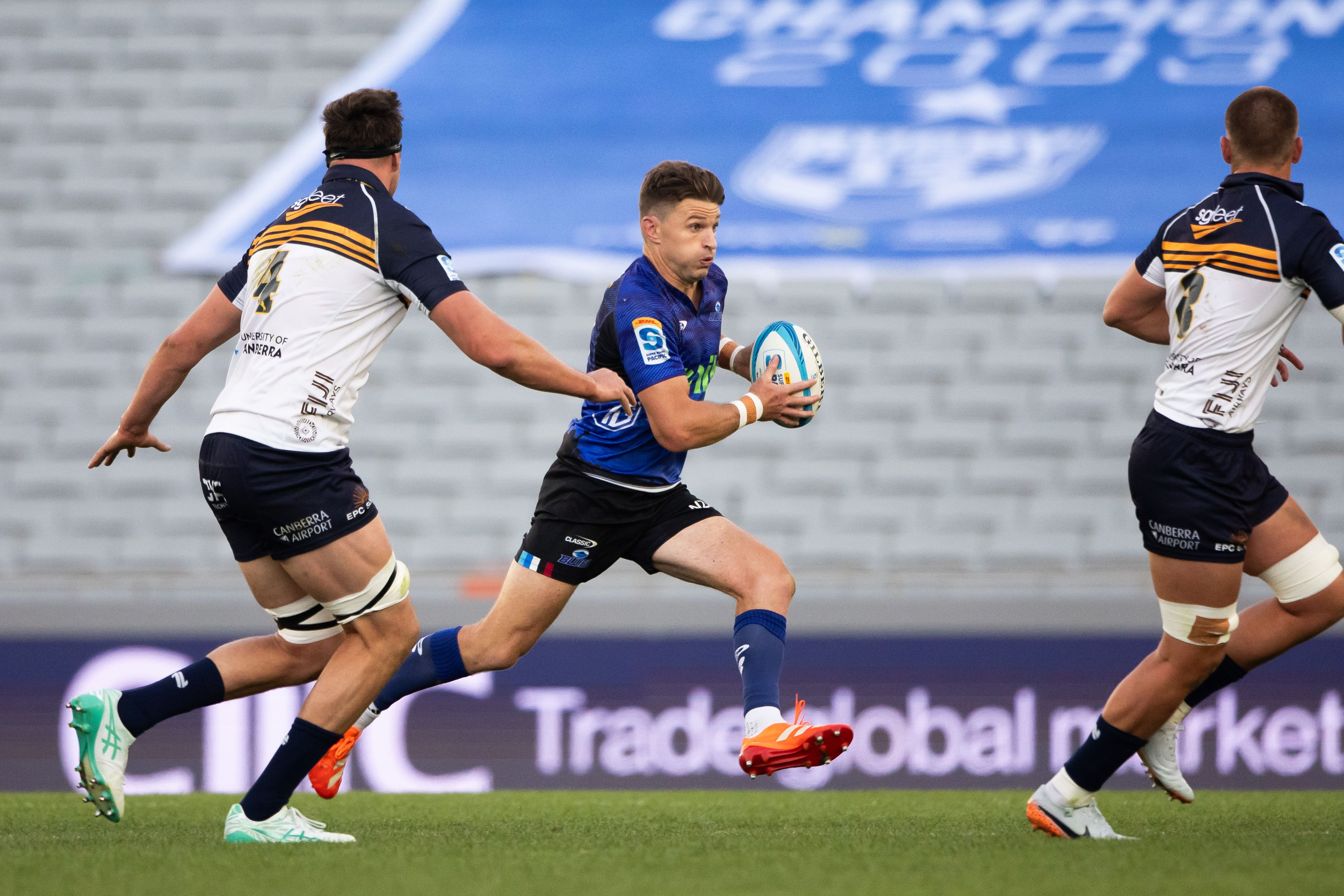 Beauden Barrett was forced off at halftime in the Blues' loss to the Brumbies on Friday night. Photo / Photosport