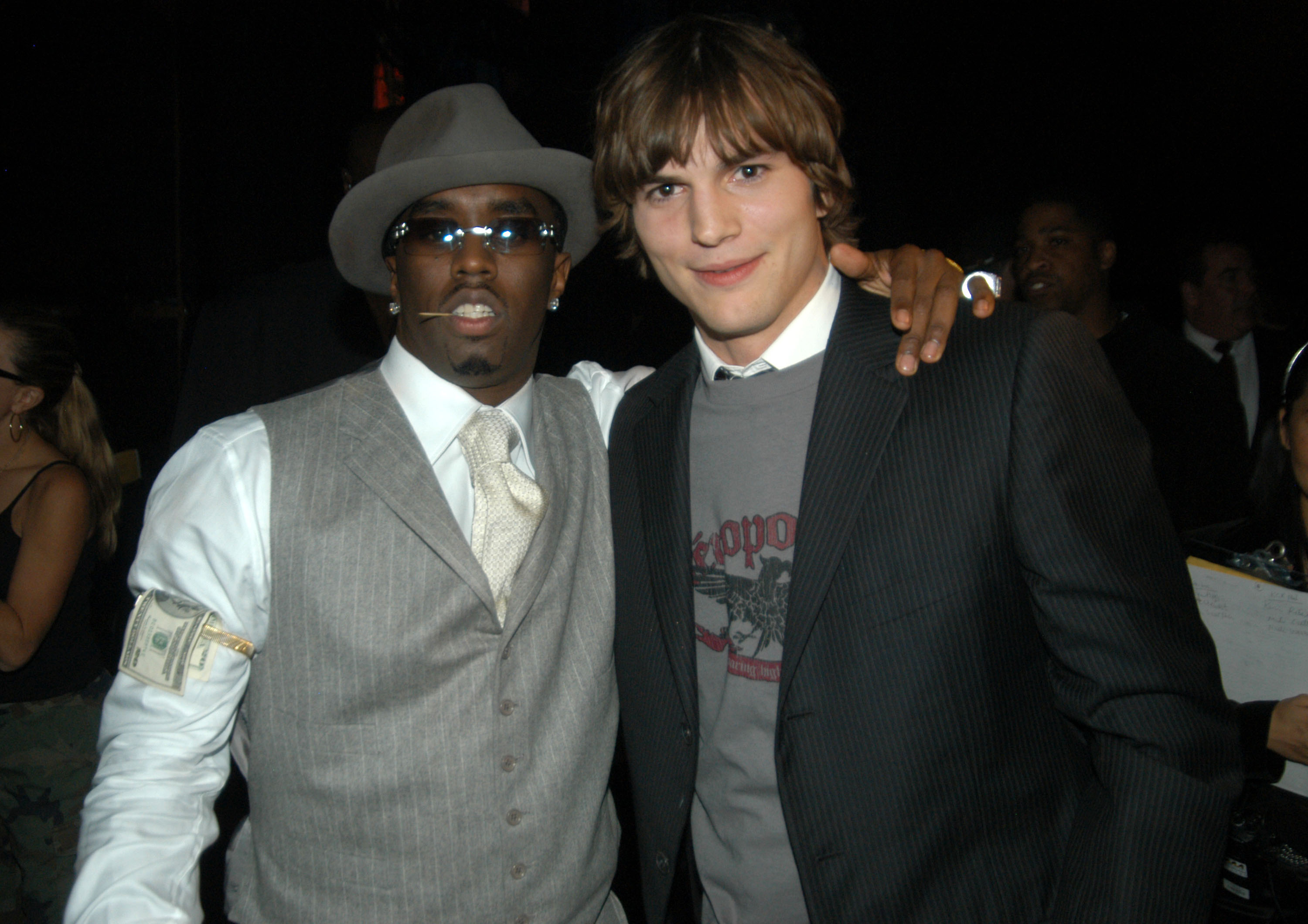 Sean “Diddy” Combs and Ashton Kutcher during VH1 Big in 2003. Photo / FilmMagic via Getty Images
