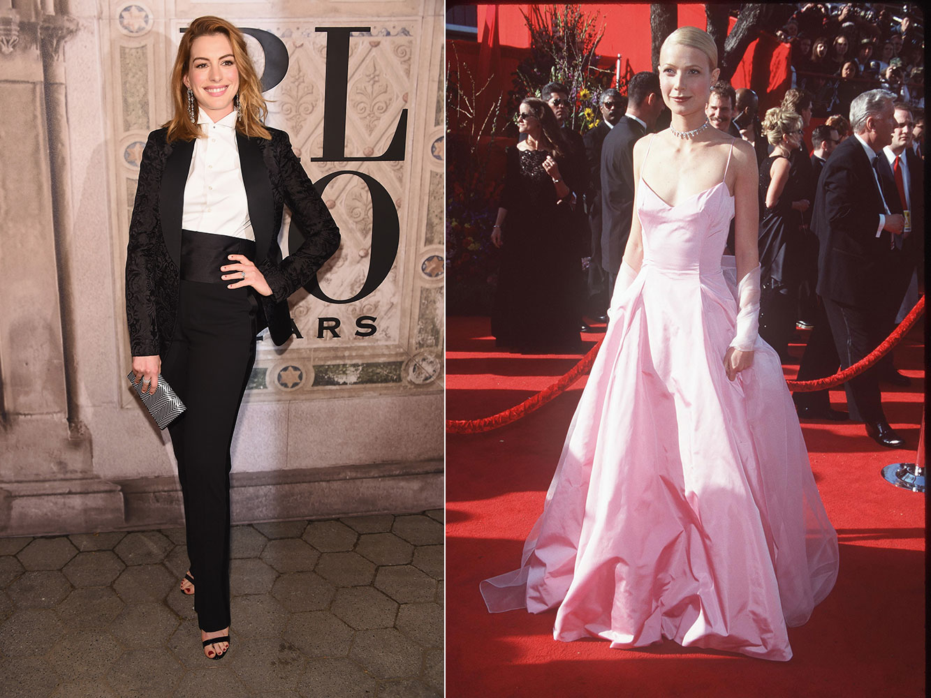 Anne Hathaway and Gwyneth Paltrow wearing Ralph Lauren. Photos / Getty Images
