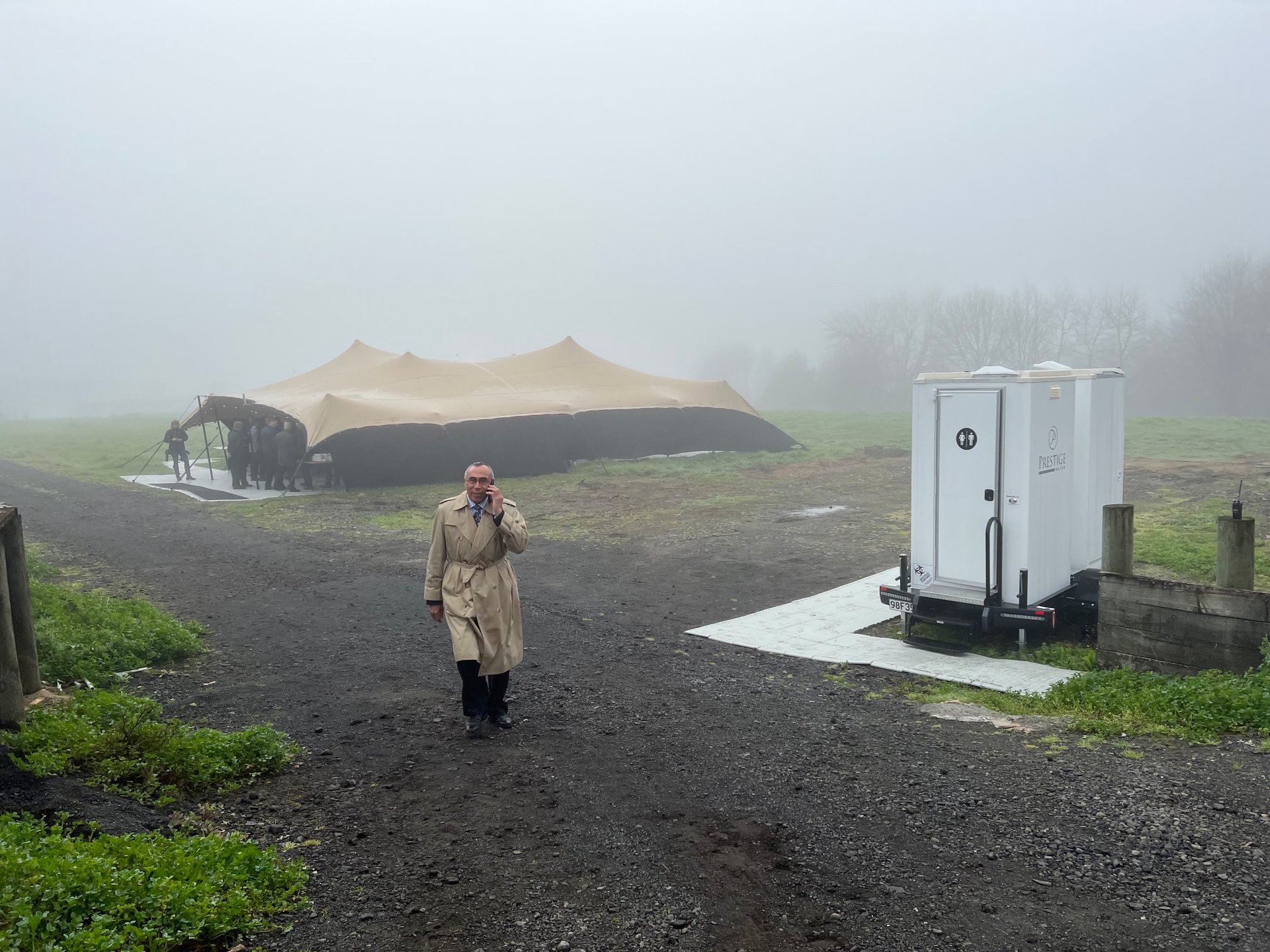 Clouds before the cloud: DCI CEO Malcolm Roe on a bare patch of the 5.8 hectare site. The now Sydney-based Samoan-Kiwi used to visit orchards in the area as a child.