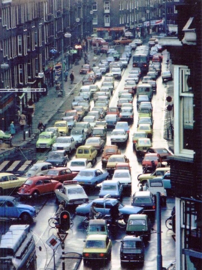 Just another day in downtown ... Amsterdam, 1970s. Photo / supplied