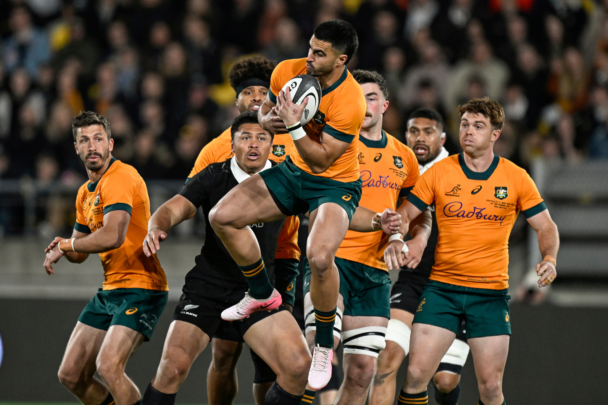 Tom Wright in action against the Wallabies. Photo / Photosport