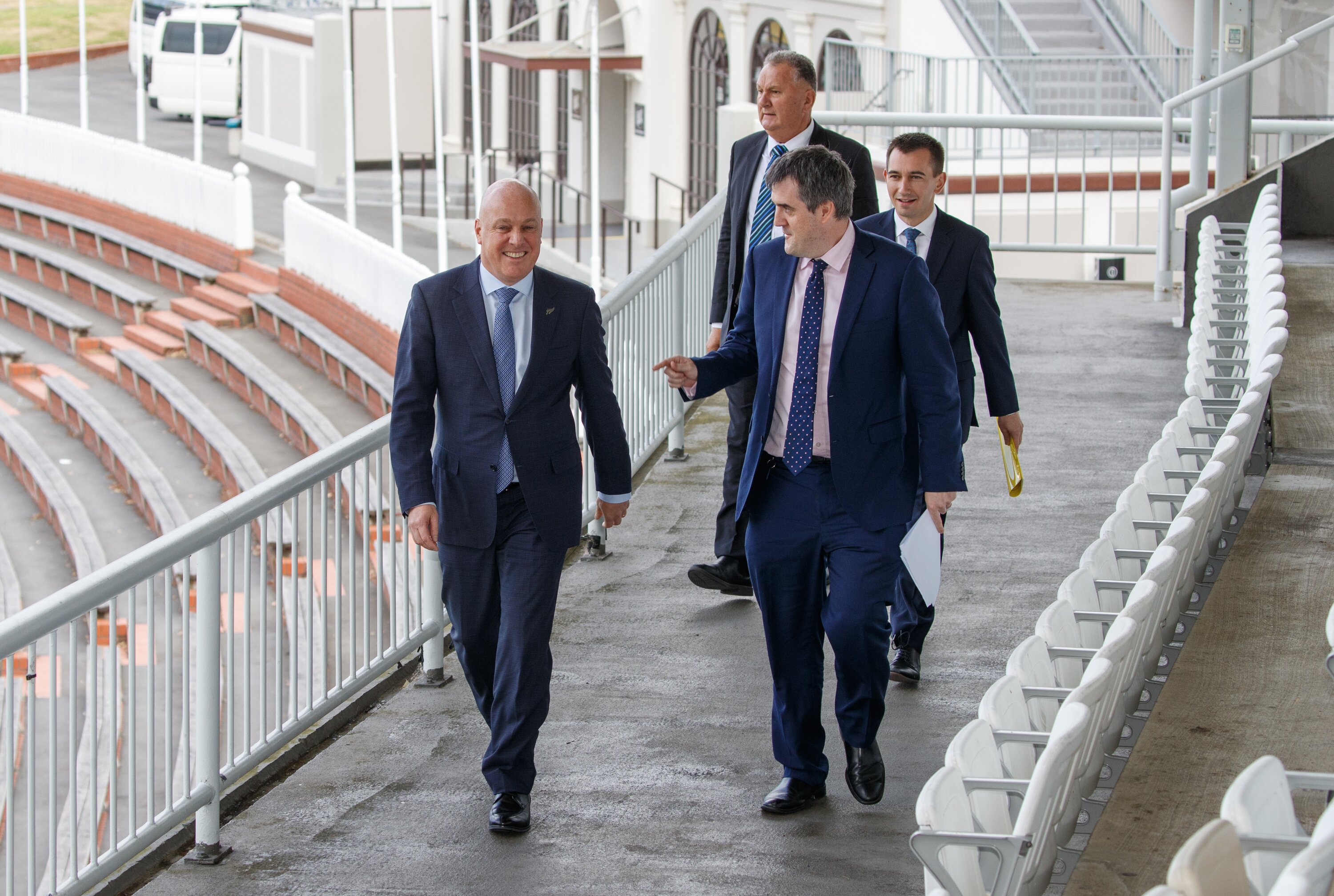 Prime Minister Christopher Luxon, RMA Reform Minister Chris Bishop, Regional Development Minister Shane Jones and Transport Minister Simeon Brown prepare to announce the Fast Track changes in March. Photo / Mark Mitchell