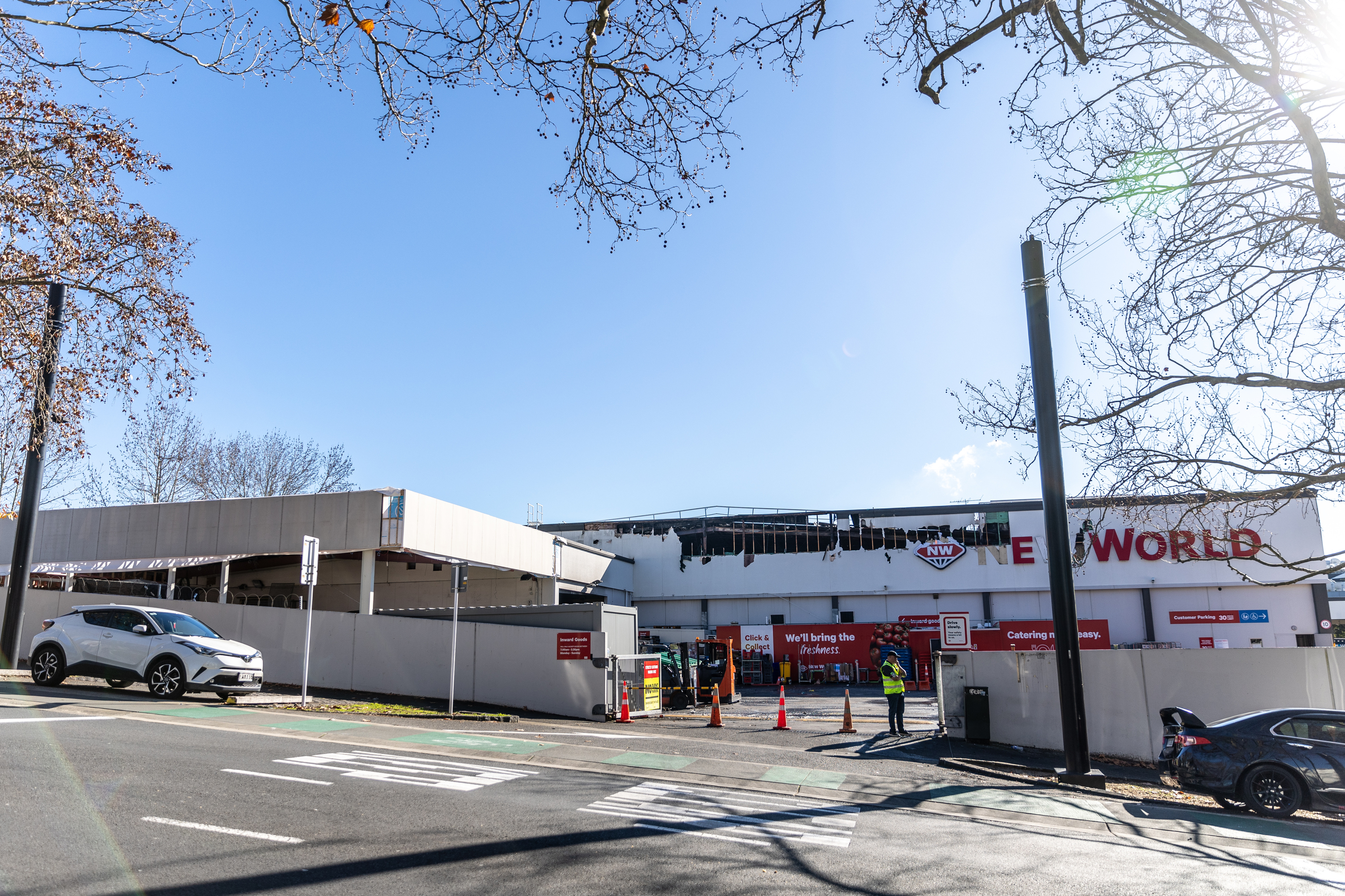 Franklin Road side of New World Victoria Park, where extensions were built for the store's offerings to customers. Photo / Michael Craig
