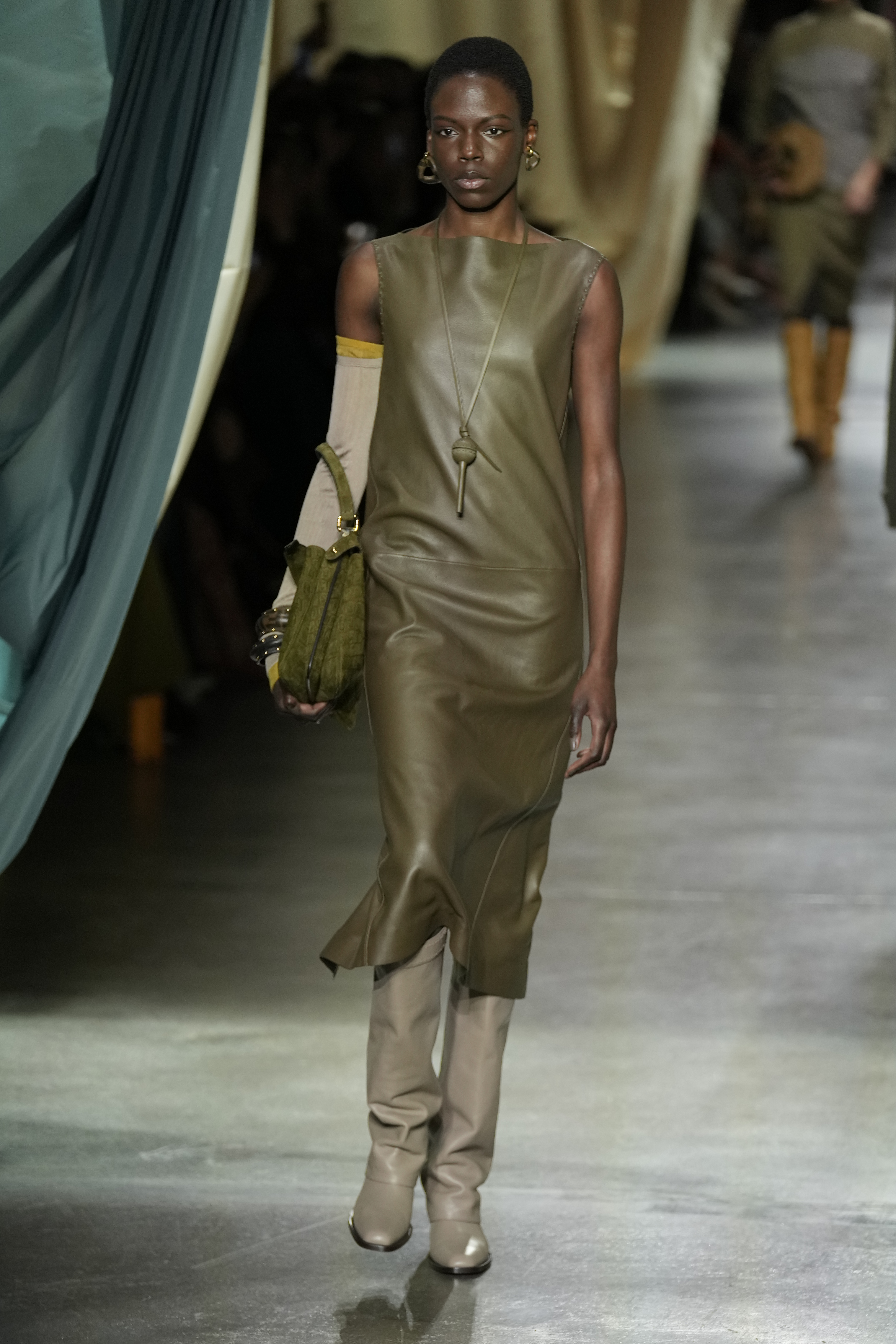Supple leathers were among the sumptuous materials used by Kim Jones and his design team. Photo / AP