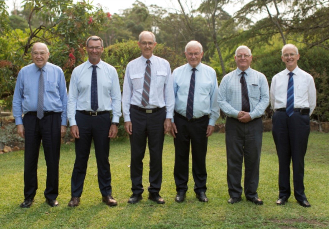 Wayne Dean (second from left) pictured with some overseers (leaders) of the Two by Twos. Dean recently became overseer of the group in New Zealand. Photo / Supplied