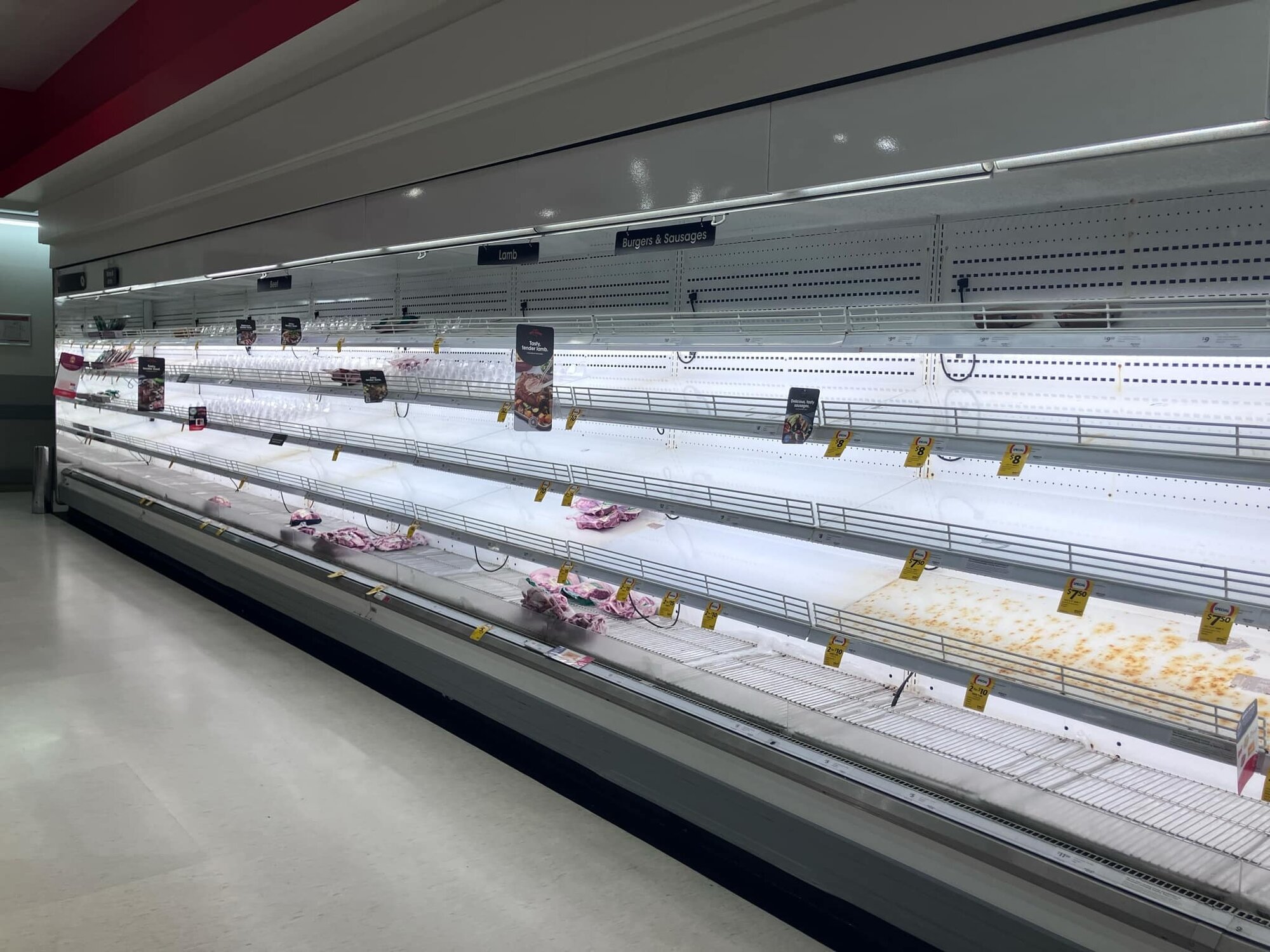 Empty supermarket shelves on the Gold Coast on Thursday, ahead of Cyclone Alfred's expected arrival. 