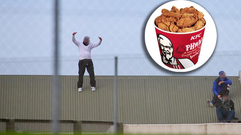 The promise of KFC was too finger-lickin' good for a group of youths who were on the roof of an Oranga Tamariki facility for about 30 hours over the weekend. Image / NZME
