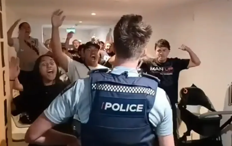 Footage shared by Destiny Church's Brian Tamaki of the Te Atatū protest. Photo / Supplied, Facebook