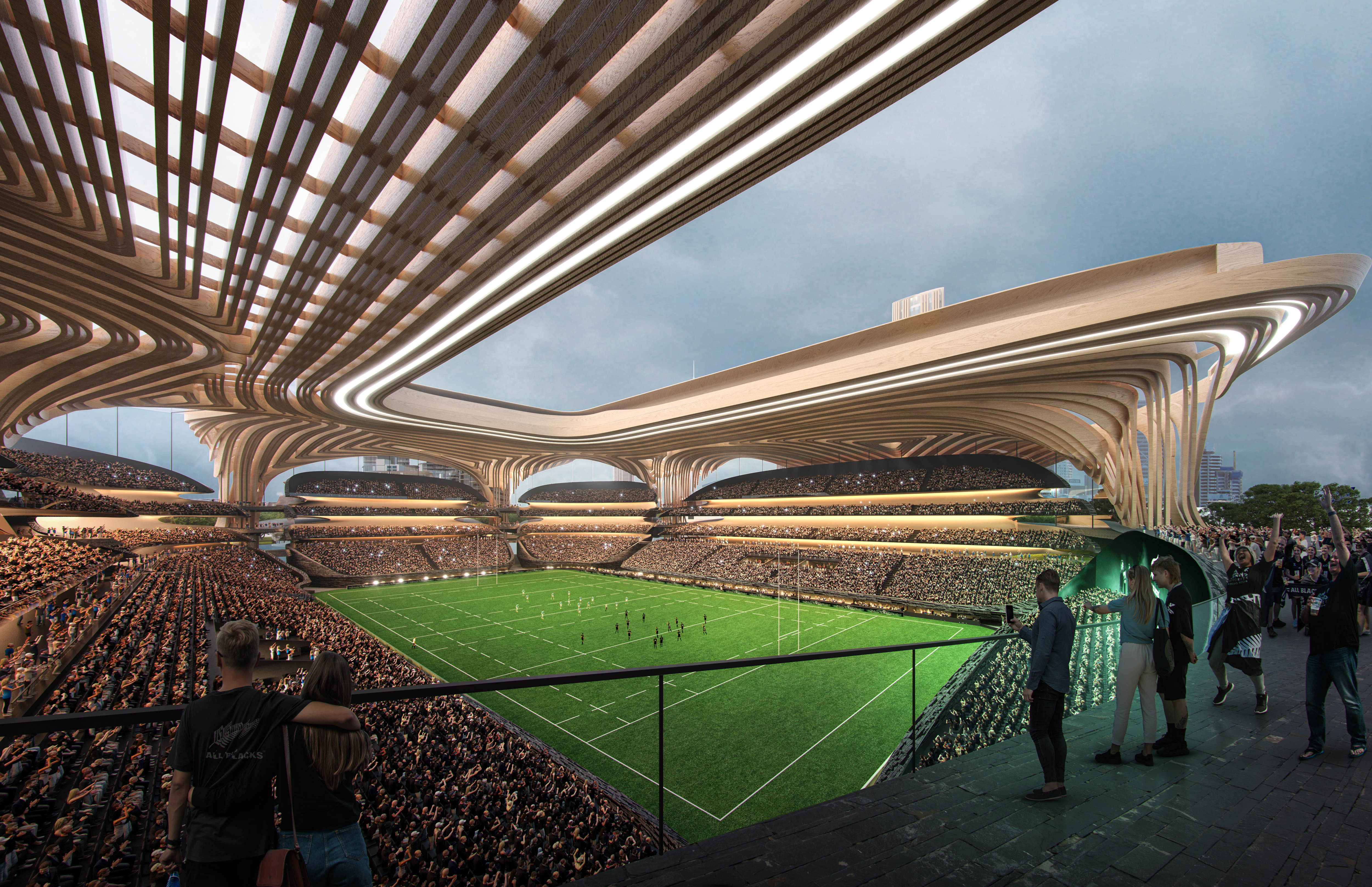 An artist's impression of the inside of the proposed stadium at Auckland's Quay Park.