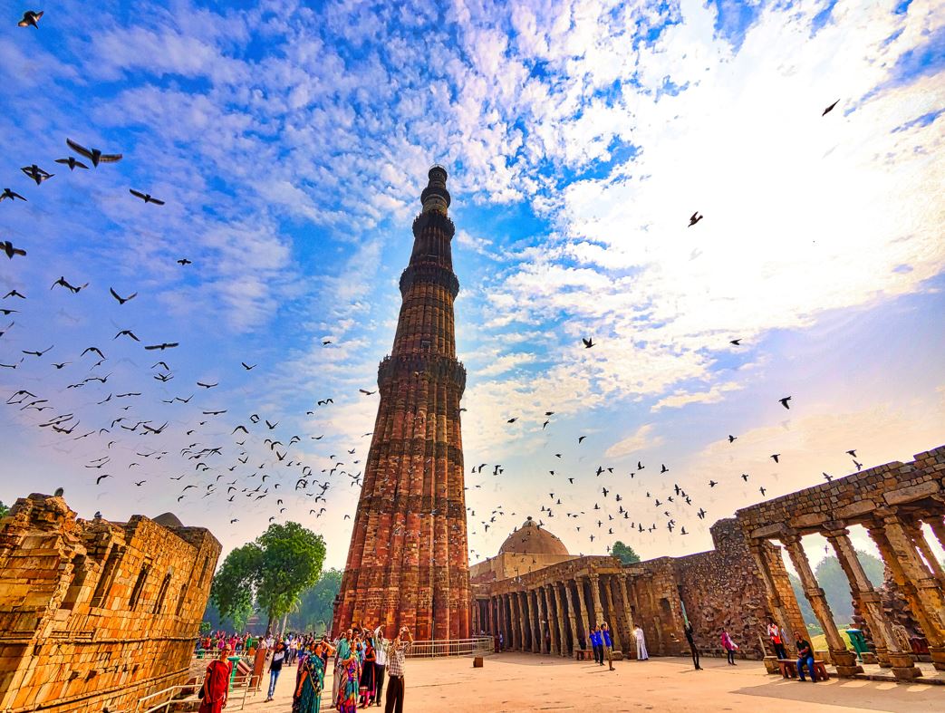 Head south to Mehrauli to explore the Unesco-listed Qutub Minar, India’s largest stone tower. Photo / Getty Images
