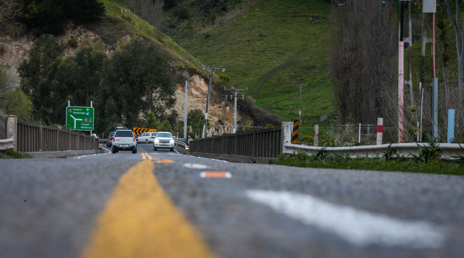 Esk River Bridge on State Highway 2, just north of its State Highway 5 intersection. Speed restrictions will be in place from Monday as the 81-year-old bridge's future is assessed. Photo / Paul Taylor