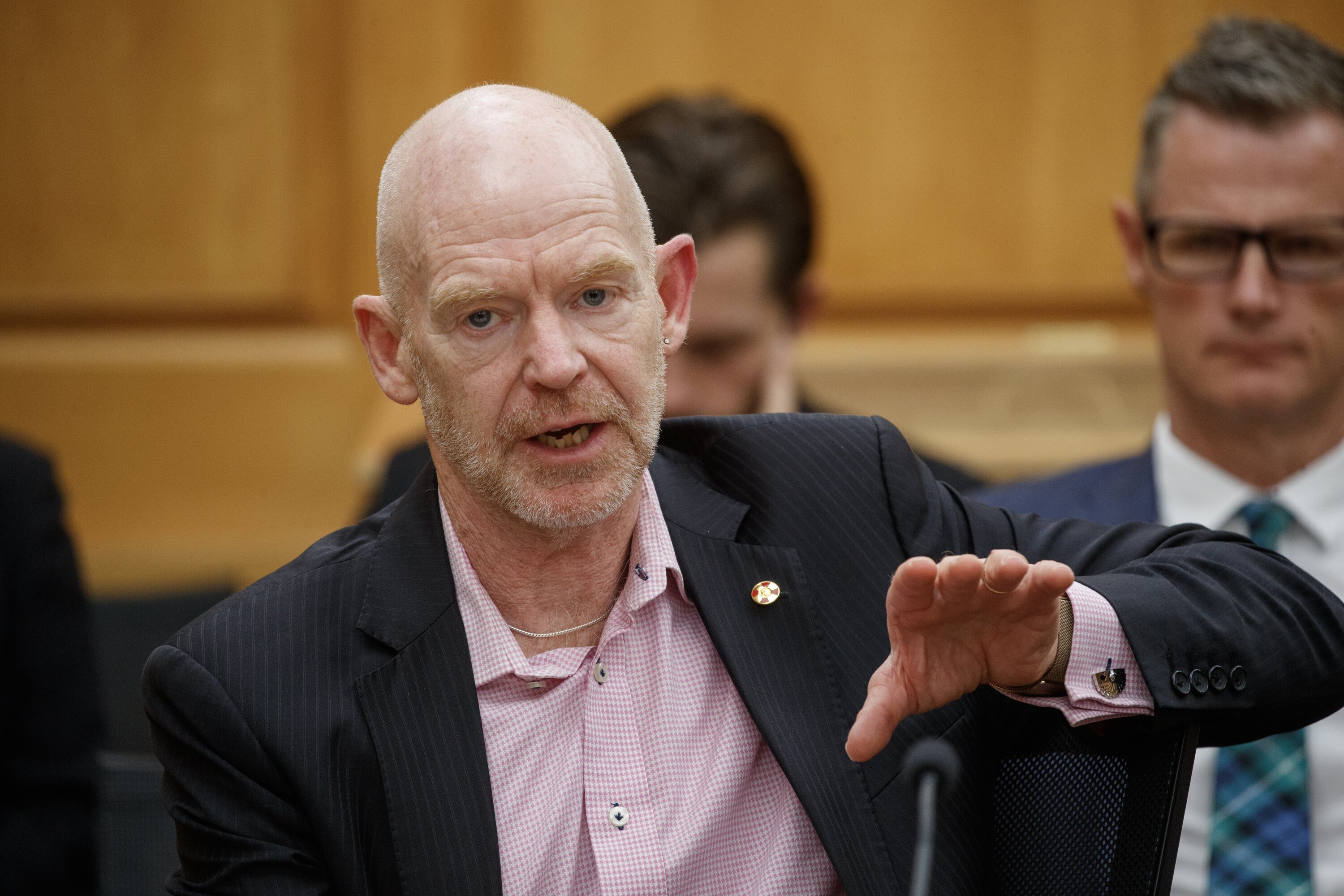 KiwiRail acting chairman Rob Jager during his appearance at today's select committee meeting. Photo / Mark Mitchell