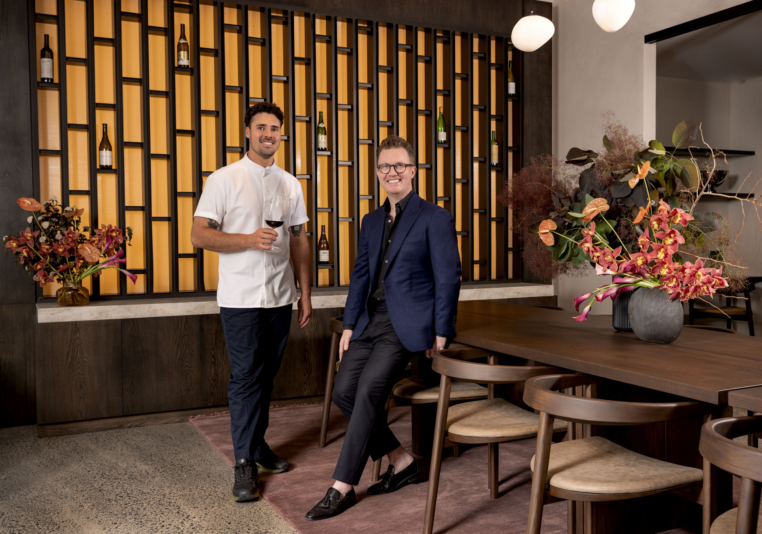 Executive chef Ryan Moore and David Nash in the private dining room. Photo / Babiche Martens
