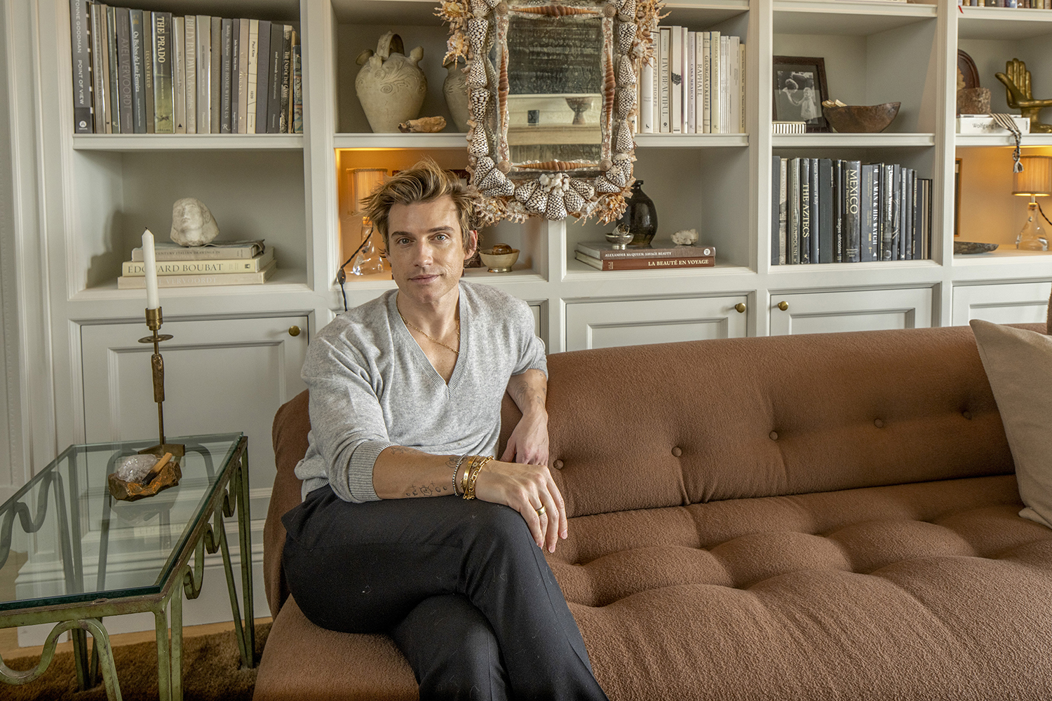 Interior designer Jeremiah Brent at his home in New York. Photo / Tony Cenicola, The New York Times