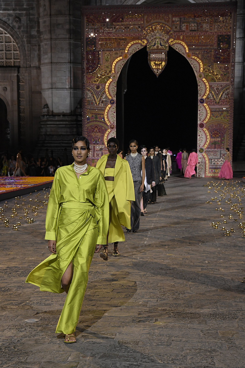 A model on the runway at Dior pre-fall show in Mumbai. Photo / Getty Images