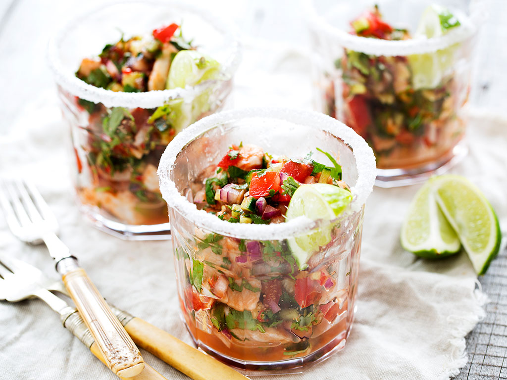 The year in a glass? Tomato ceviche from the Viva recipe archives. Photo / Babiche Martens