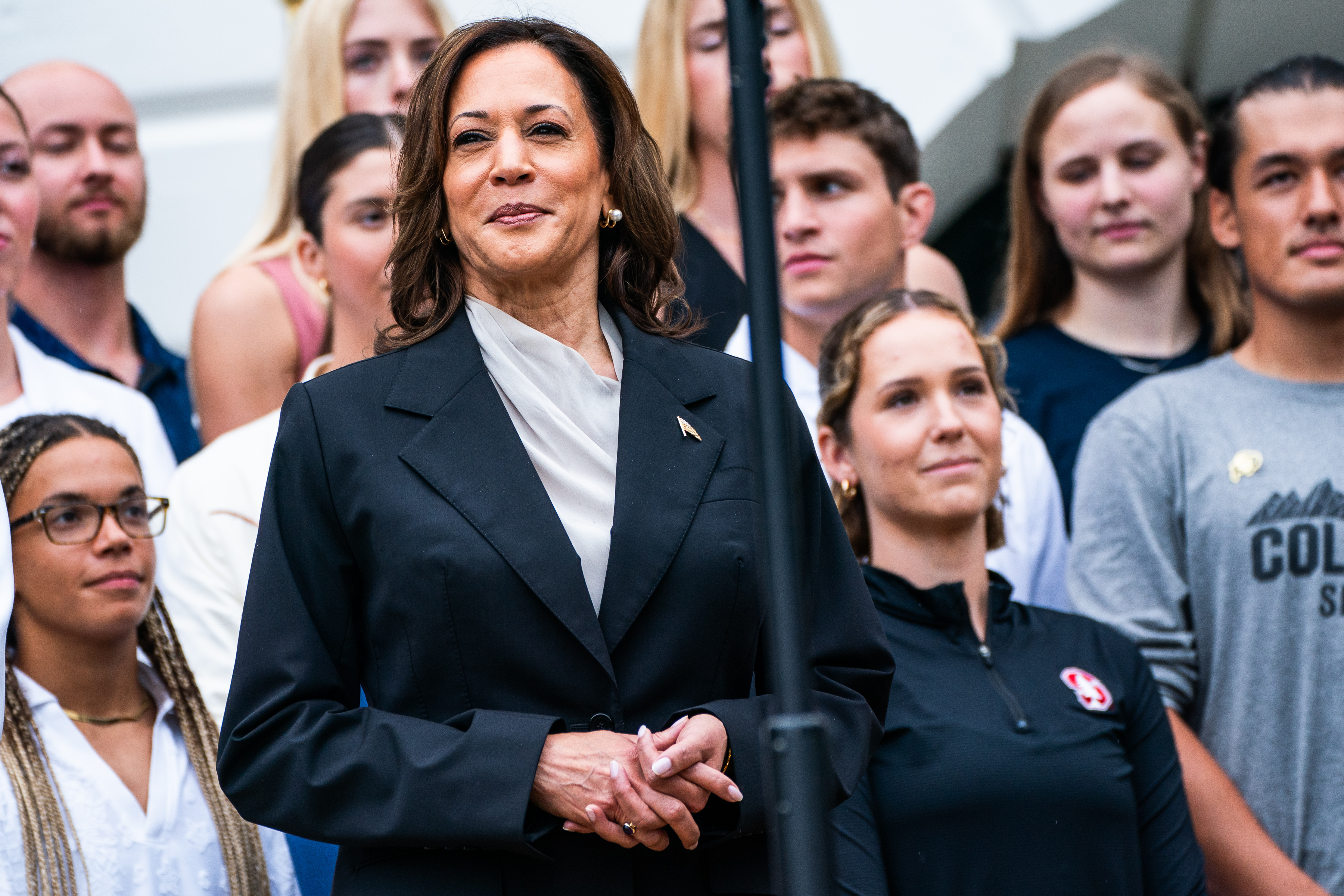 Vice-President Kamala Harris during an event with college athletes at the White House on July 22, a day after President Joe Biden endorsed her to be the next presidential nominee of the Democratic Party. Photo / Demetrius Freeman, the Washington Post