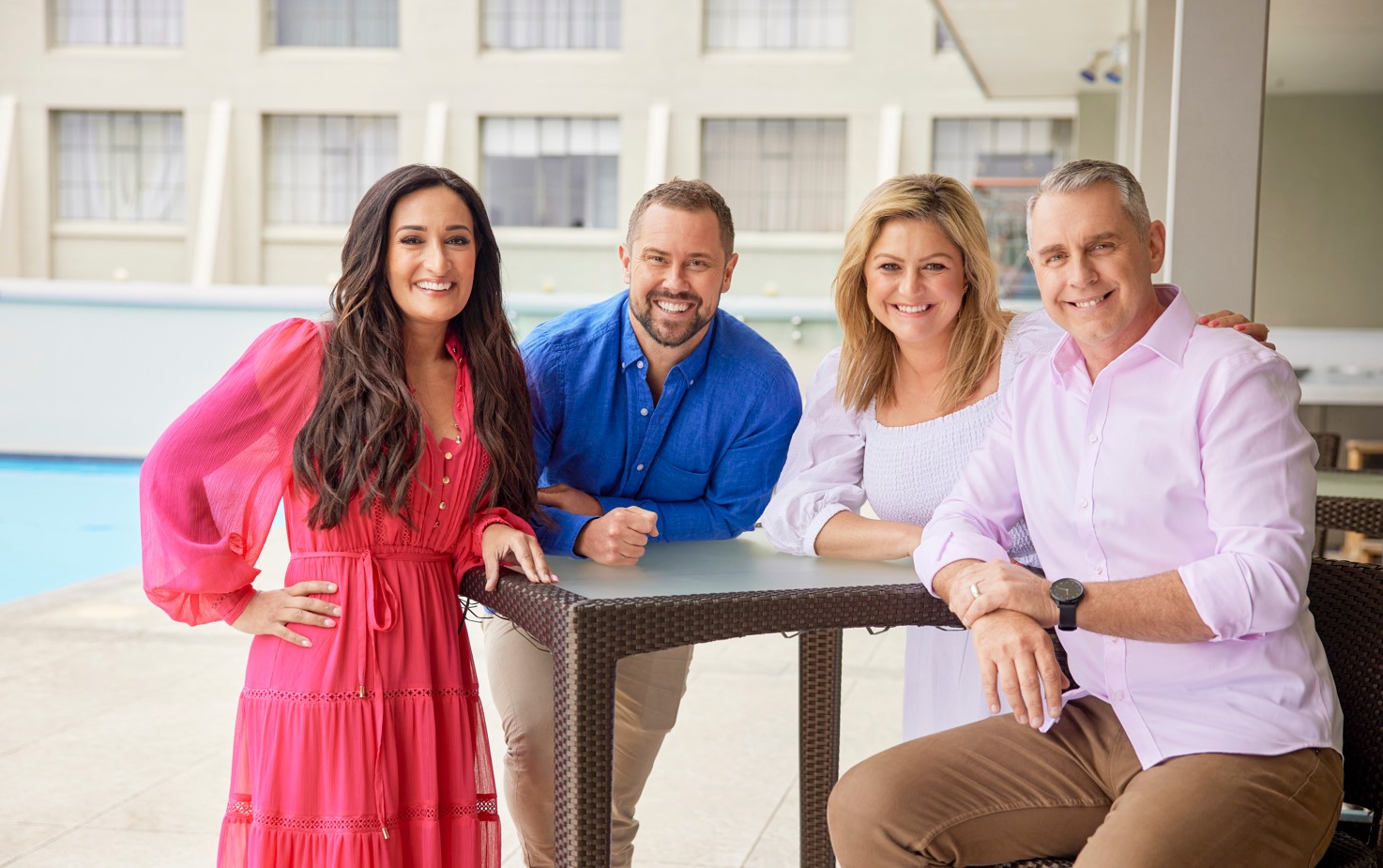Reunited after their getaway together, Sam, Toni and Jase say Sophia's part of the Coast family now. Photo / Michael Rooke