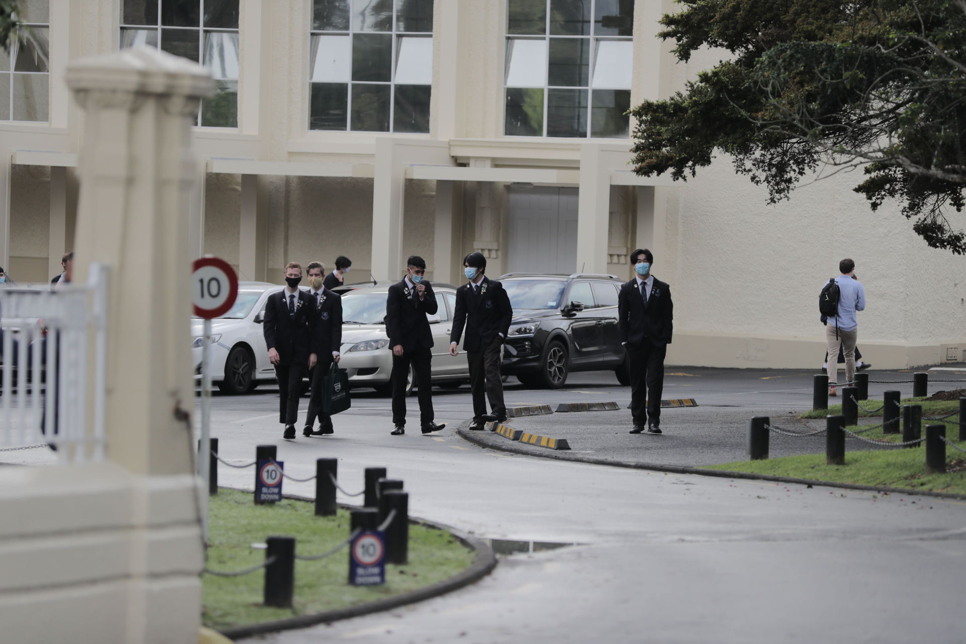 Senior students return at Mt Albert Grammar school today. Photo / Michael Craig