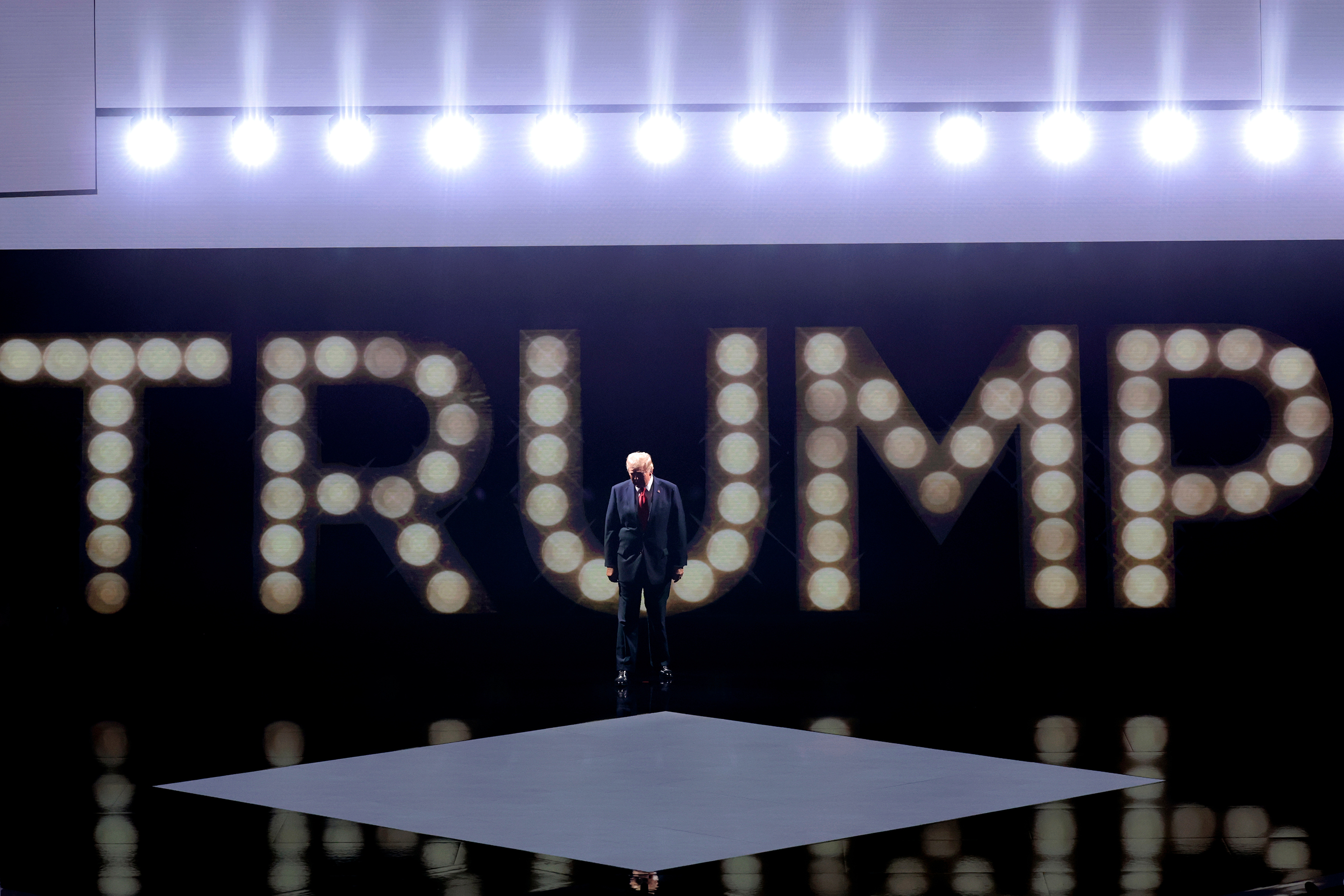 Donald Trump delivered a lengthy, meandering and at times dark speech at the Republican National Convention this week. Photo / Bloomberg via Getty Images