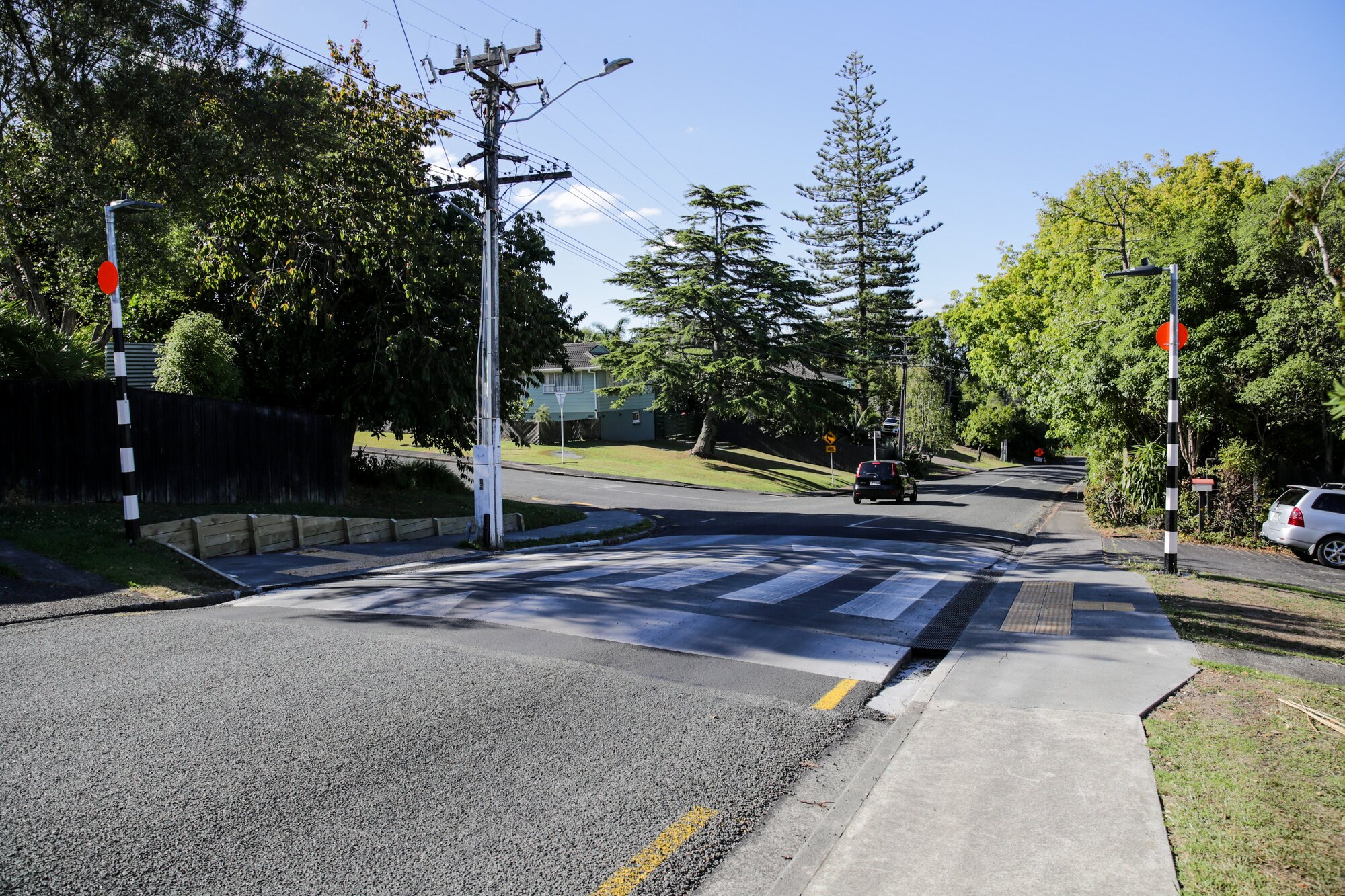 The raised pedestrian crossing on South Lynn Rd causing 