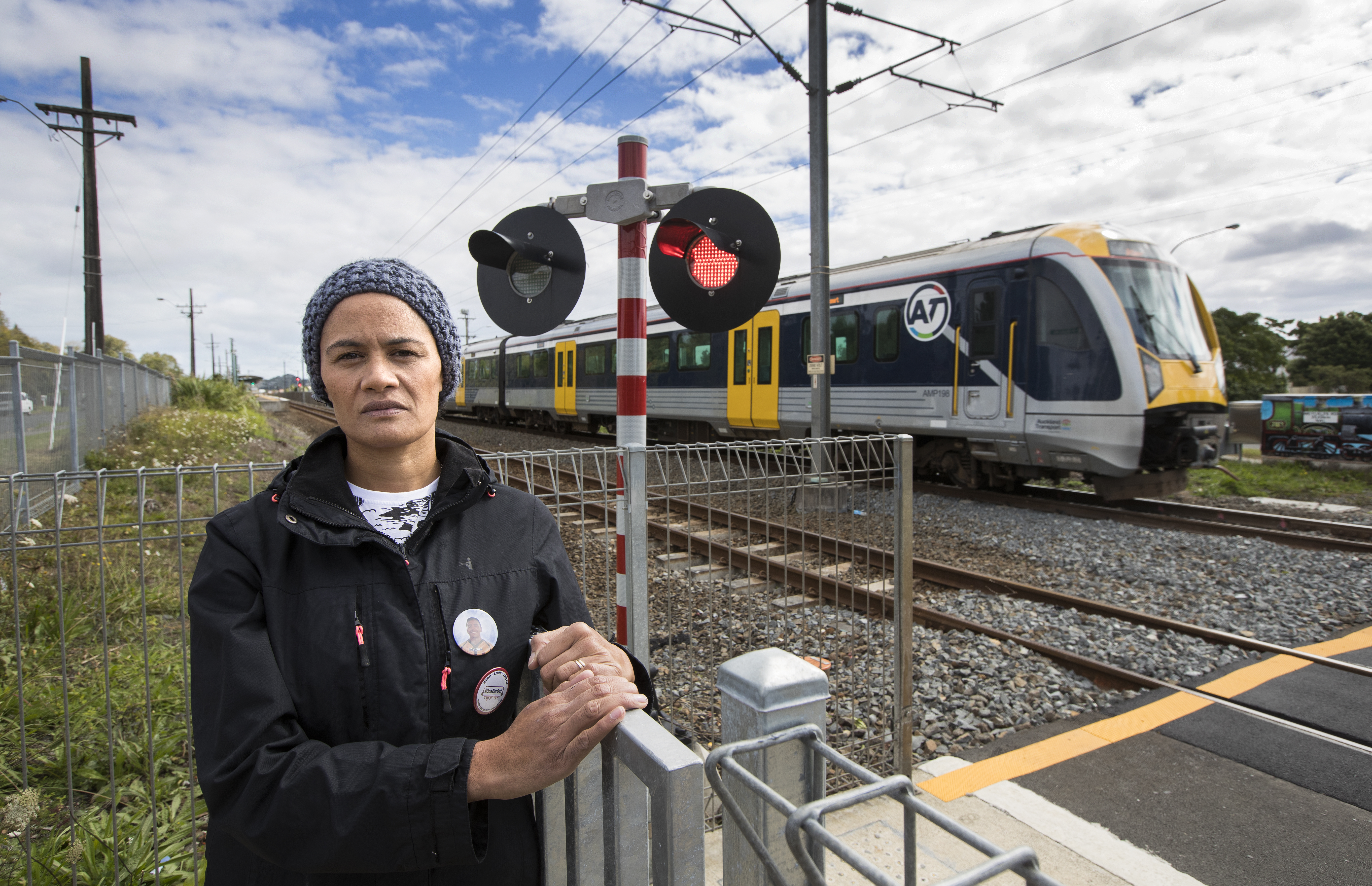 Karamea Matthes, whose son Keenan was struck and killed by a train at the level crossing in Ranui, West Auckland. Photo / Brett Phibbs