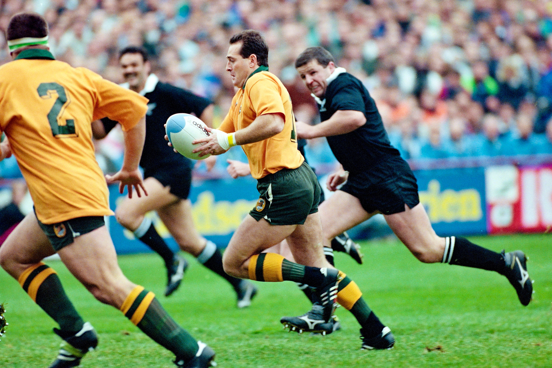 David Campese on the attack against Australia in the 1991 World Cup semifinal. Photo / Photosport