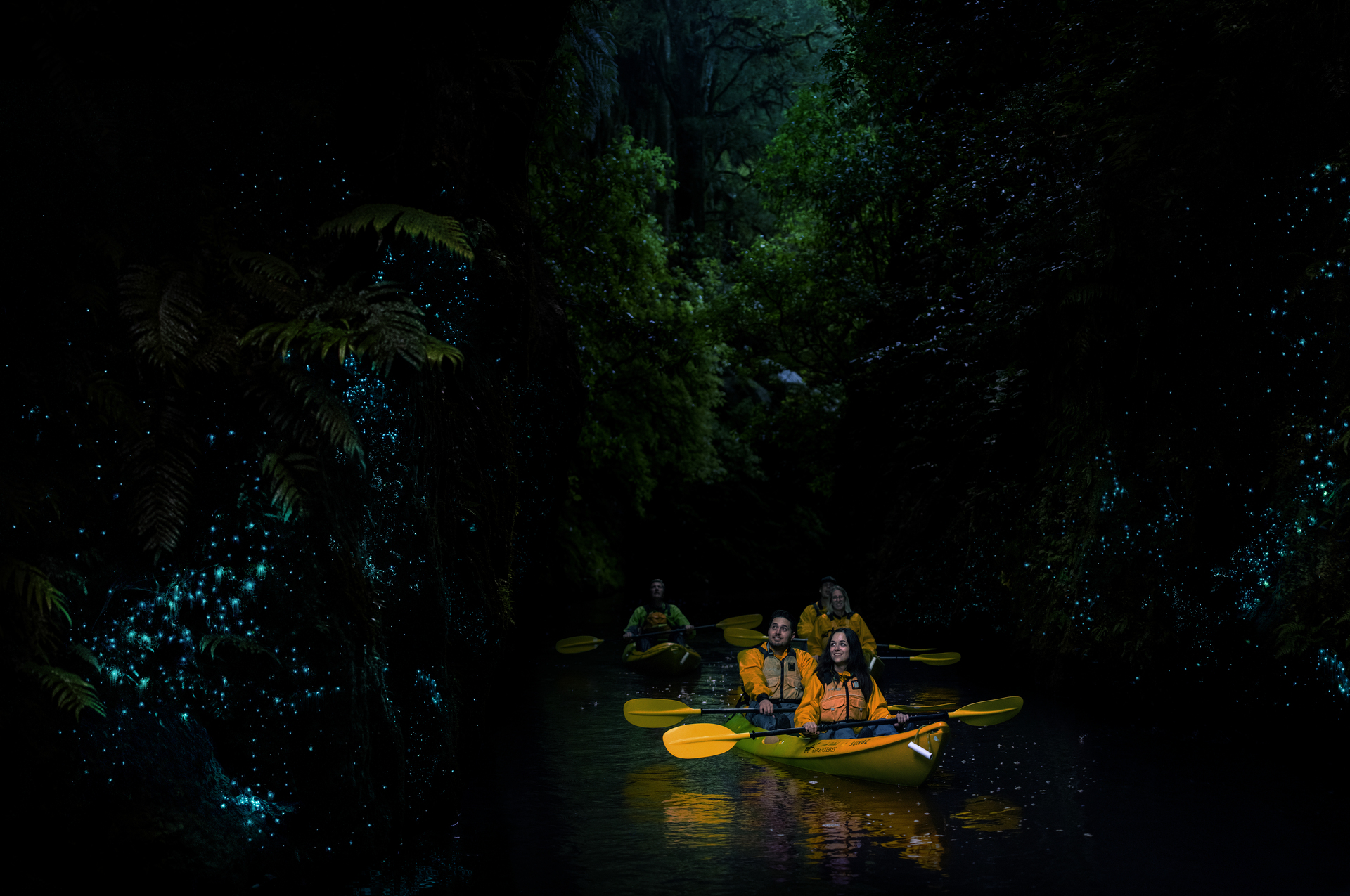 Lake District Adventures' night-time kayak tour. Photo / Supplied