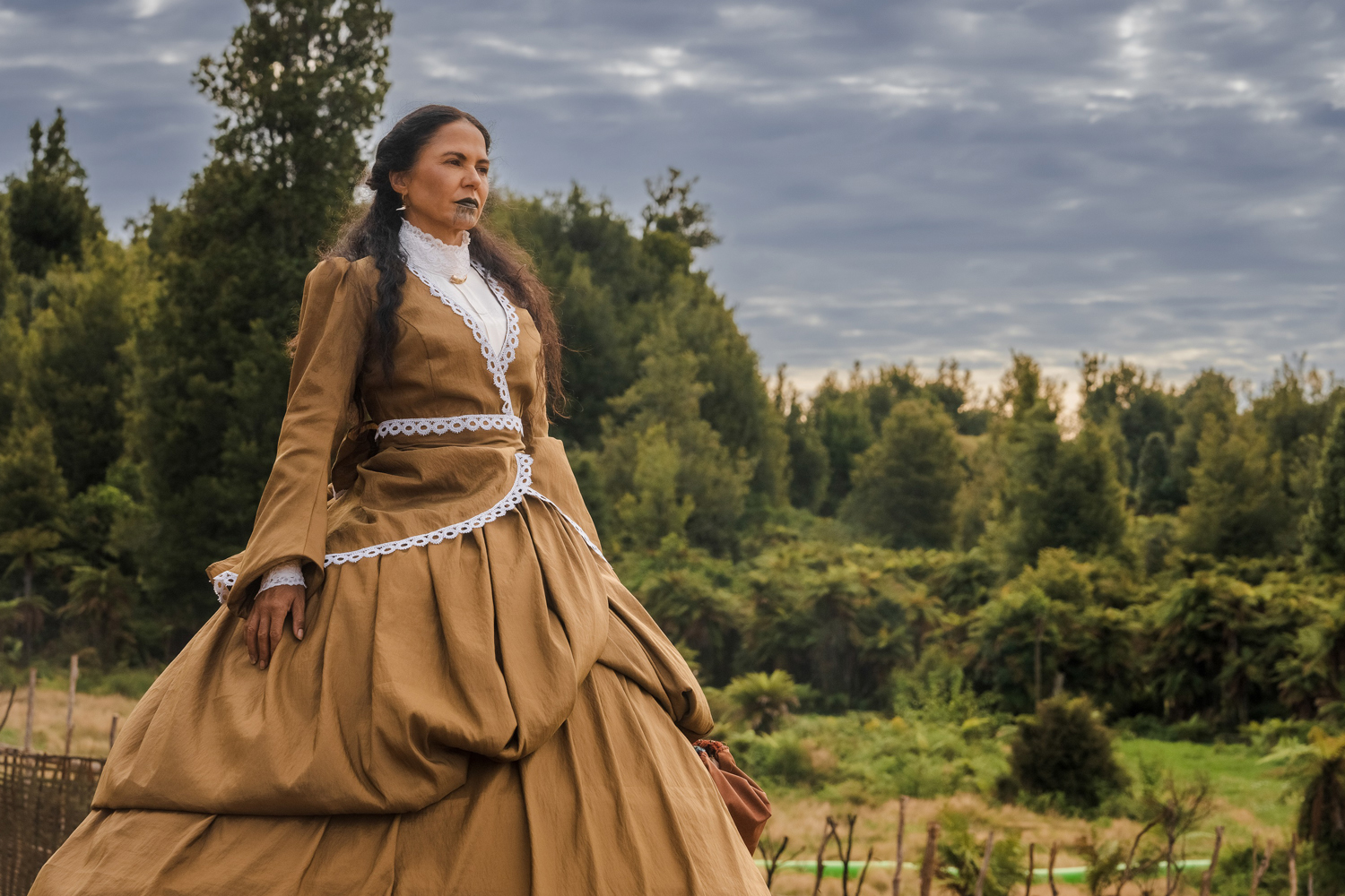 Miriama Smith as Hine-i-tūrama in Ka Whawhai Tonu.